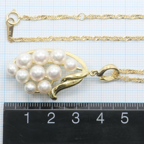 18K Yellow Gold Akoya Pearl Necklace for Women - Elegant Japanese Cultured Pearl Jewelry Gift for Anniversary, Wedding & Special Occasions
