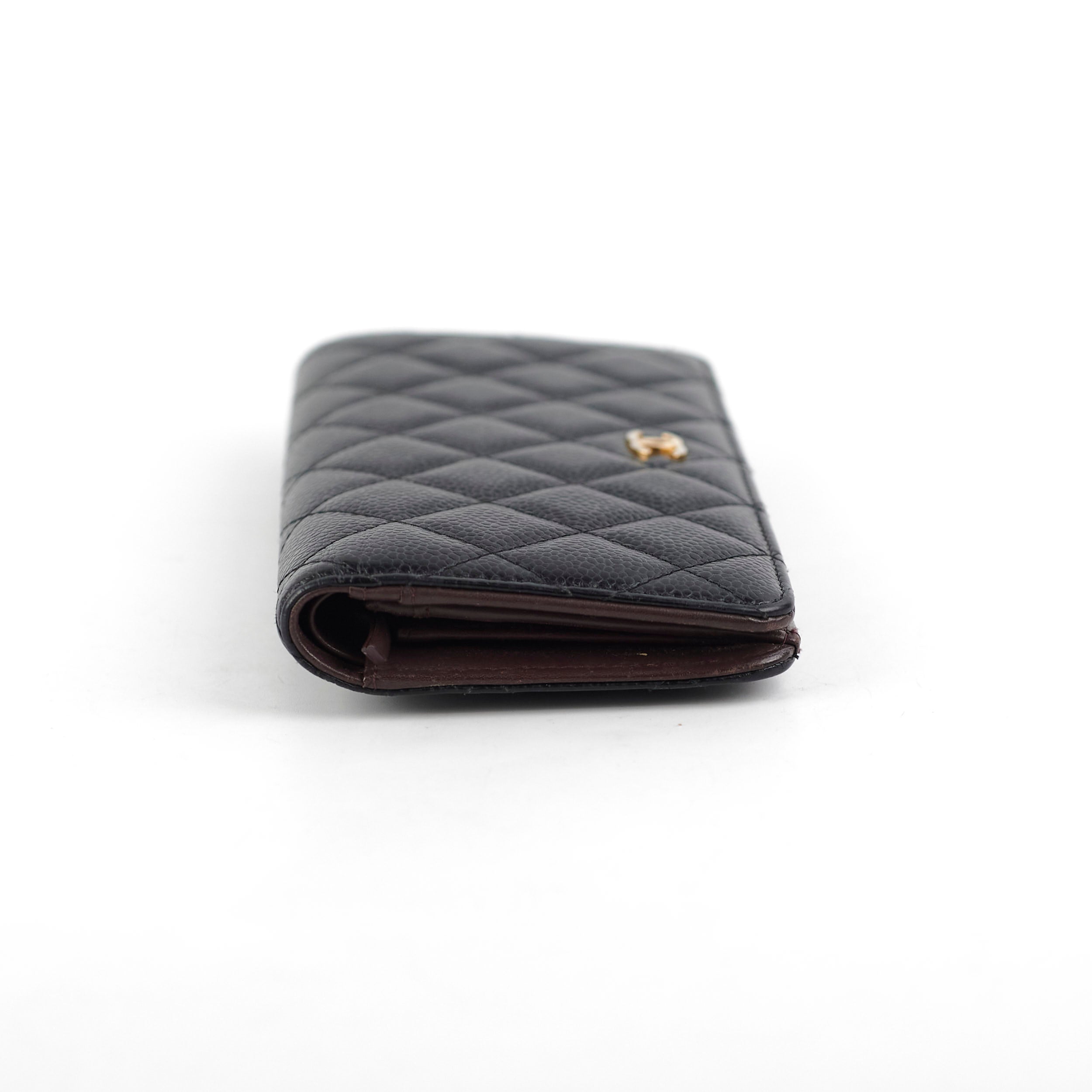 Chanel Black Caviar Leather Long Wallet for Women - Luxury Designer Clutch with Multiple Card Slots - Perfect for Everyday Use, Travel & Special Occasions