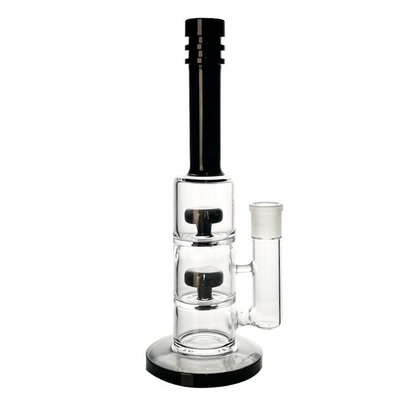 Premium Clear Glass Bong for Smoking | Black & White Water Pipe - Lightweight, Durable Handmade Glass Hookah for Herbal Use | Perfect for Home Relaxation & Social Gatherings