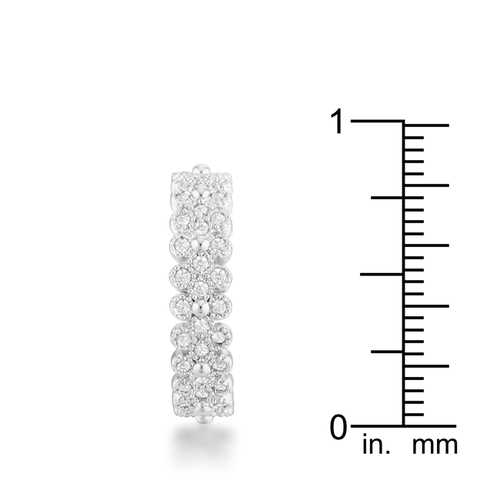 1ct CZ Eternity Ring for Women - Rhodium Plated Textured Bezel Set Wedding Band - Perfect for Anniversary, Engagement & Special Occasions