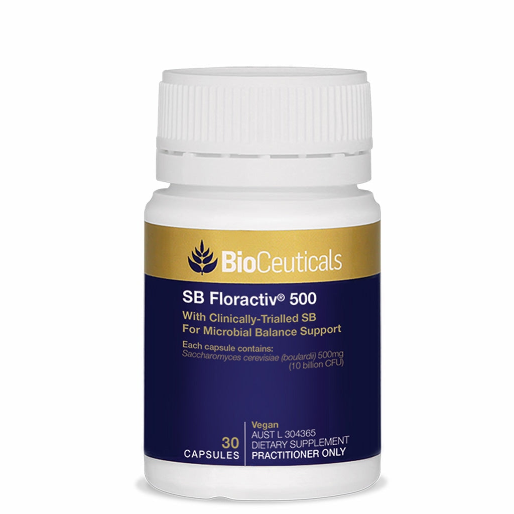 BioCeuticals SB Floractiv® 500 - Premium Probiotic Supplement for Gut Health & Digestion - Supports Immune System & Gut Flora Balance - Ideal for Travel, Stress Relief & Daily Wellness
