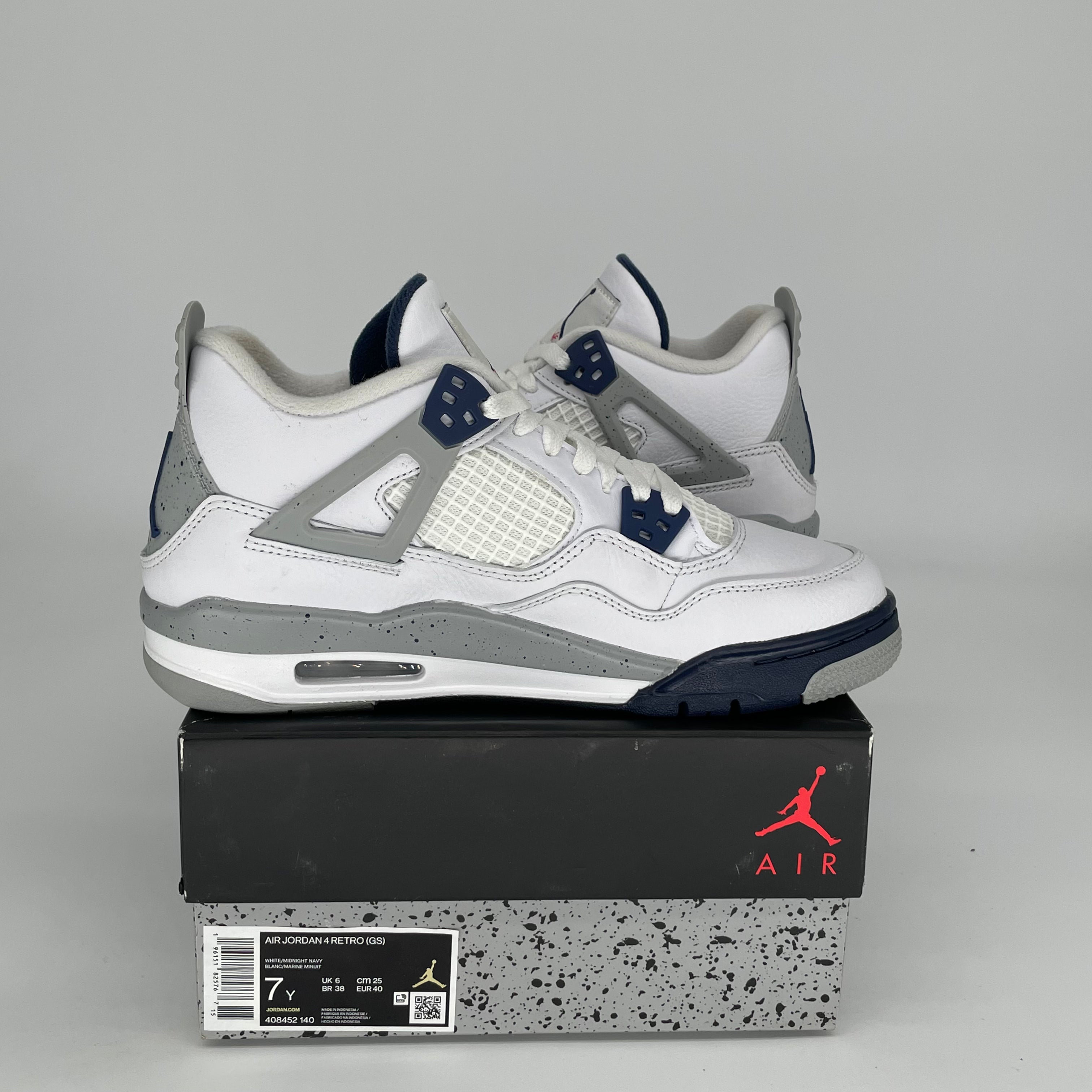 **Air Jordan 4 Midnight Navy Size 7Y (408452-140) – Men's & Kids' Basketball Sneakers for Casual & Streetwear Style**