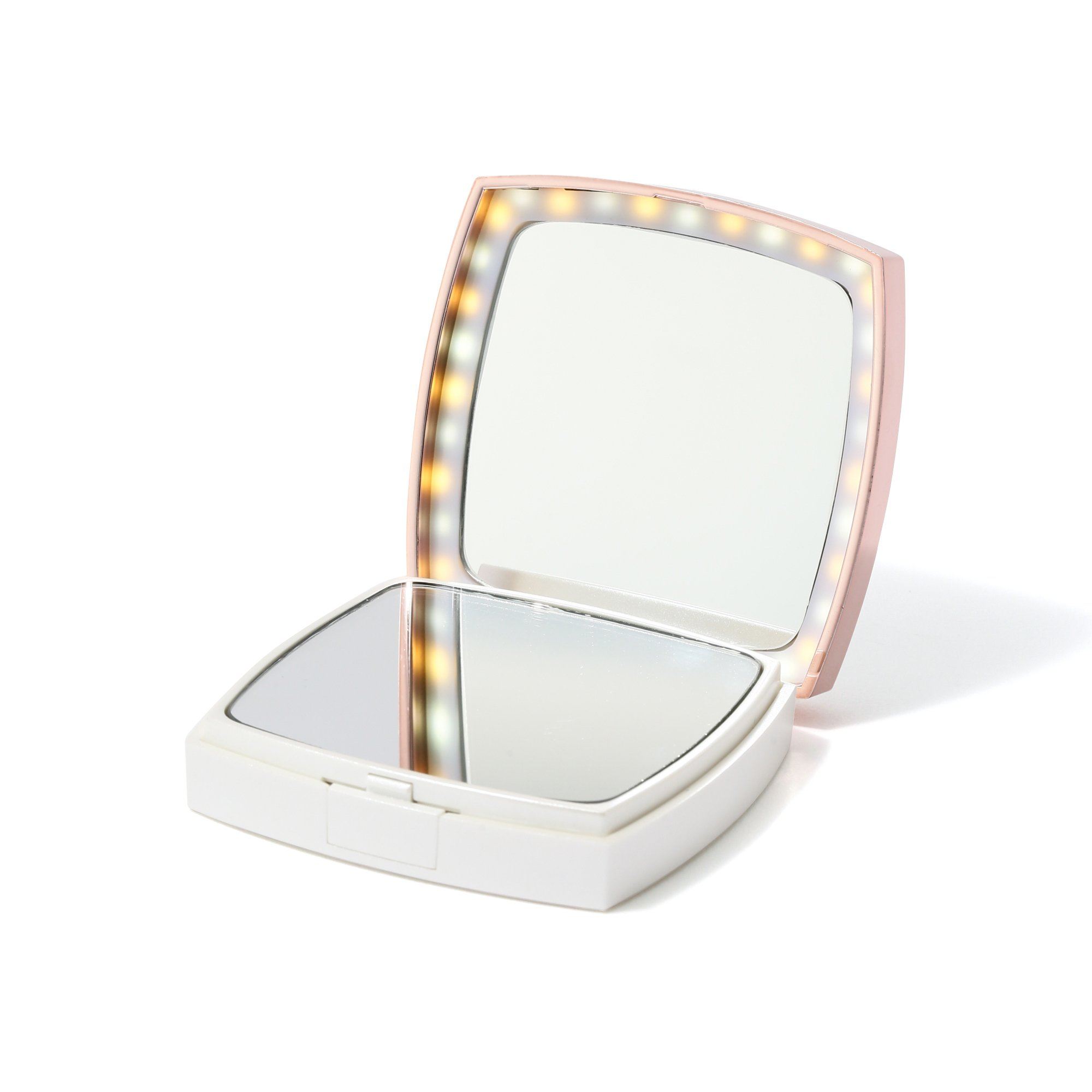 Blanche LED Compact Mirror with Bright Light - Portable Makeup Mirror for Travel, Home, and Vanity - Perfect for Touch-Ups On The Go