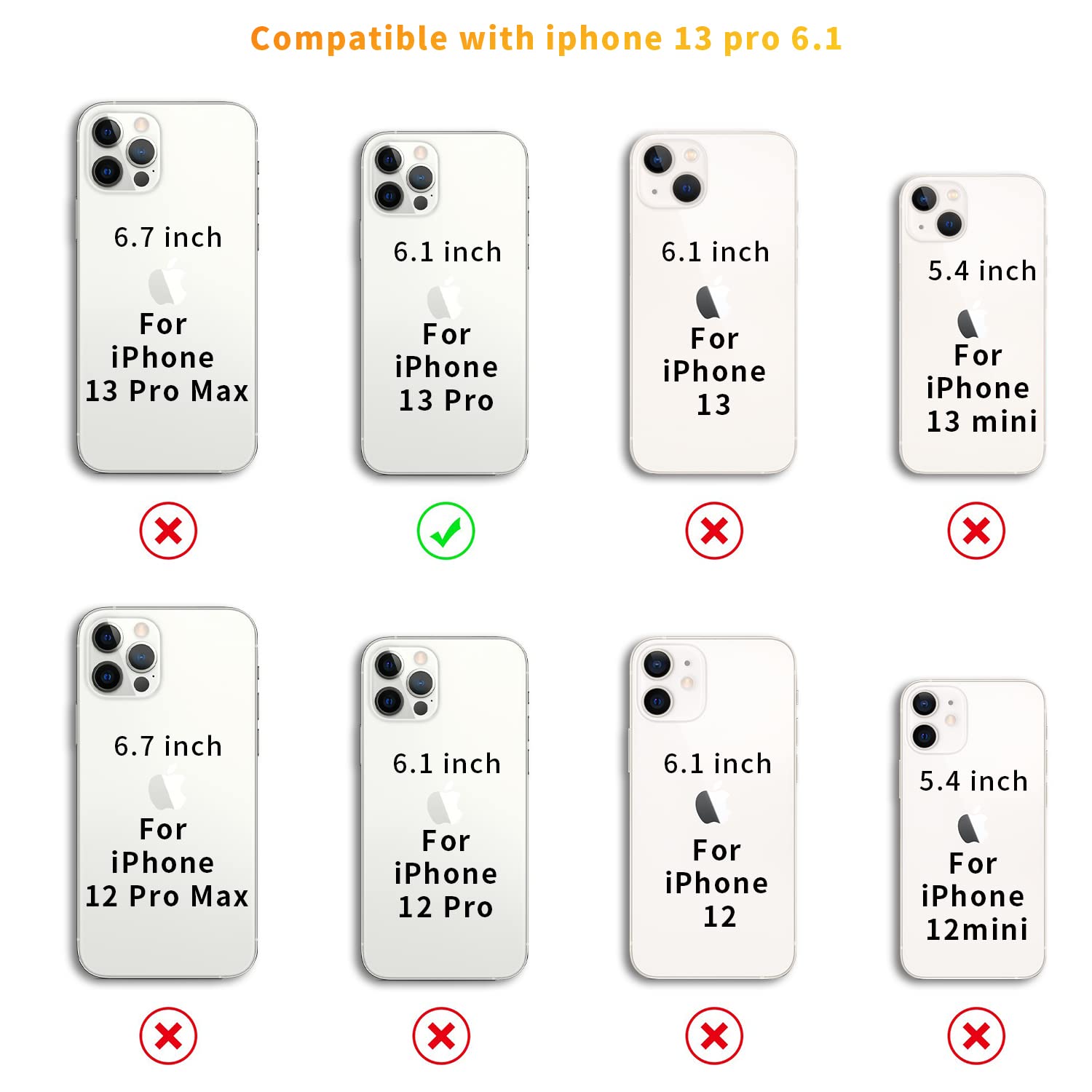 iPhone 13 Pro Case with Lanyard - Slim TPU + PC Shockproof Cover | Anti-Scratch & Anti-Yellowing | Adjustable Holder Strap for 6.1