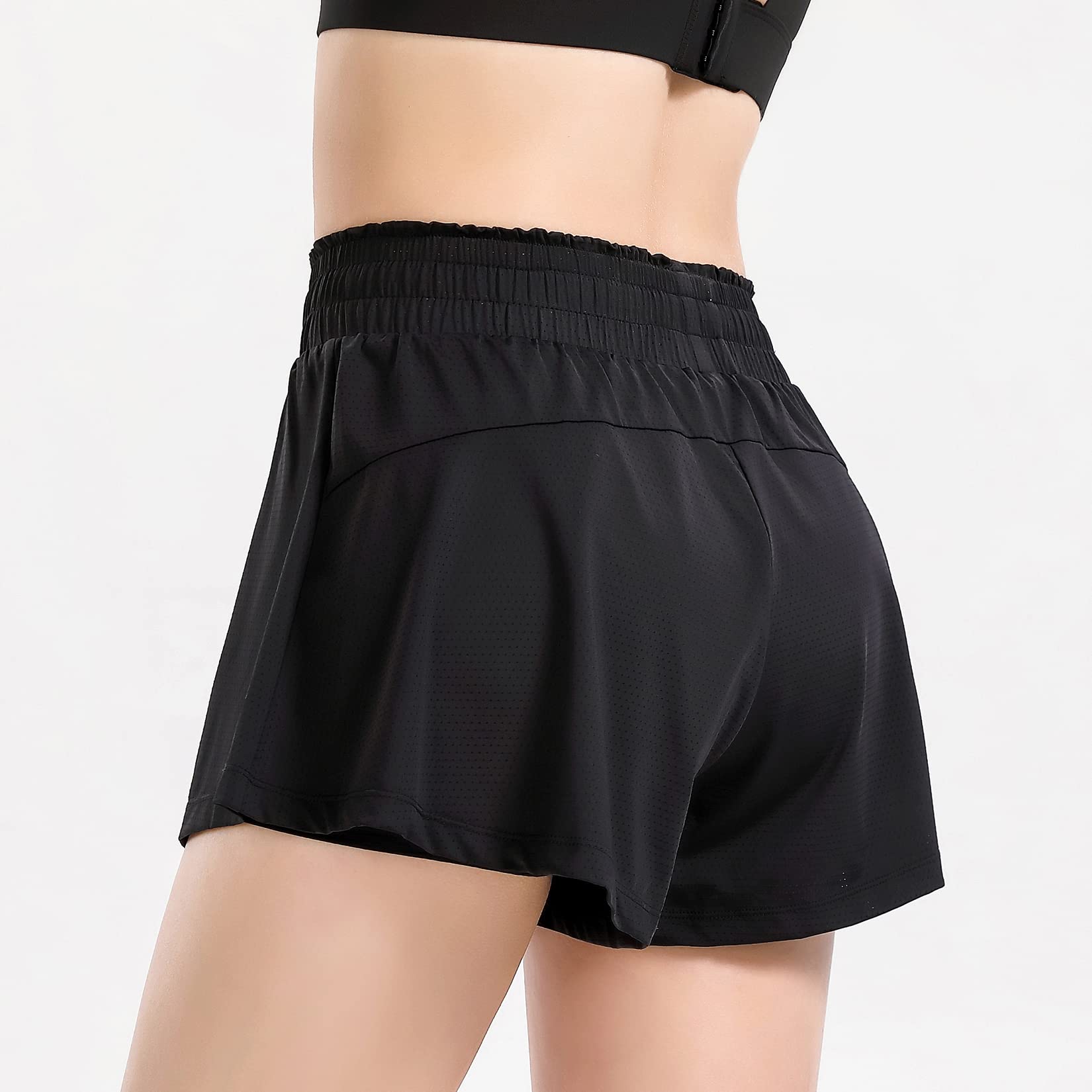 Lu's Chic Women's Running Shorts - Quick-Dry High Waisted Athletic Shorts with Liner for Workout, Gym, Golf & Sports | Perfect for Jogging, Yoga & Summer Outdoor Activities