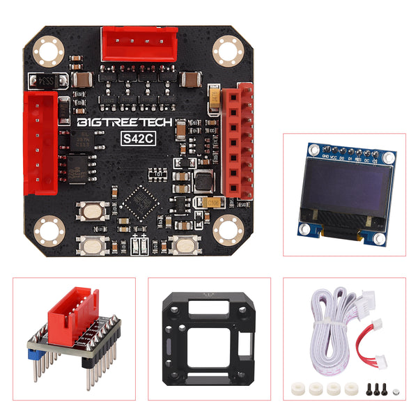 BigTreeTech S42C v1.1 42 Stepper Motor Closed Loop Driver Board with OLED Display - High Precision CNC & 3D Printer Motor Control for DIY Robotics and Automation Projects