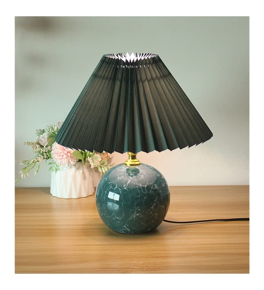 Modern Ceramic Table Lamp - Blue Desk & Nightstand Lamp for Living Room, Bedroom, Office, Study | Farmhouse Decor, Bedside Lighting, End Table Accent | Perfect for Reading, Relaxing & Home Decor