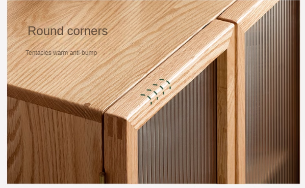 Modern Solid Oak & Beech Wood Side Cabinet - Minimalist Design for Living Room, Bedroom or Office Storage