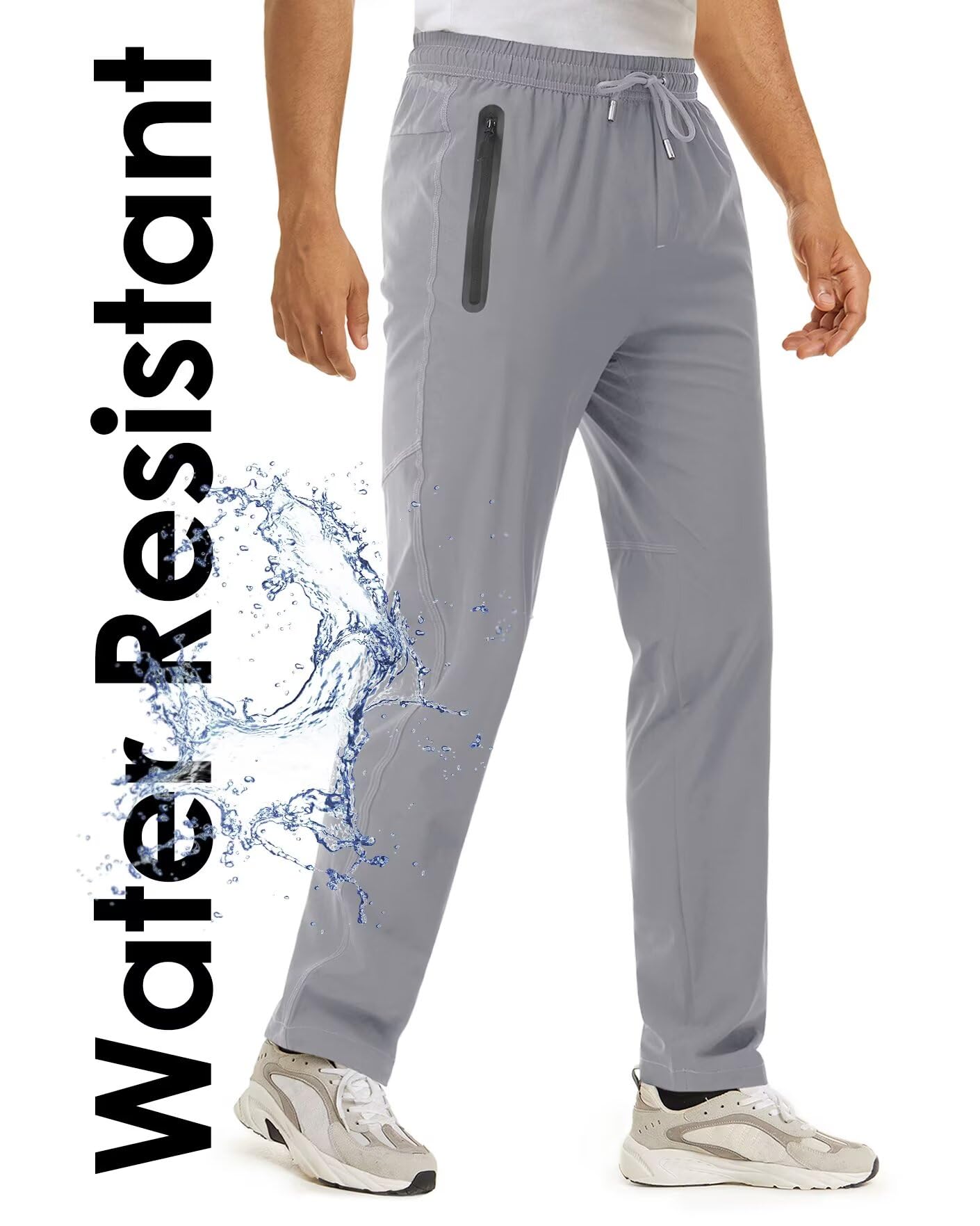 Men's Lightweight Quick-Dry Joggers - Athletic Casual Sweatpants with Pockets & Elastic Waist for Running, Hiking, Gym Workouts & Lounge Wear