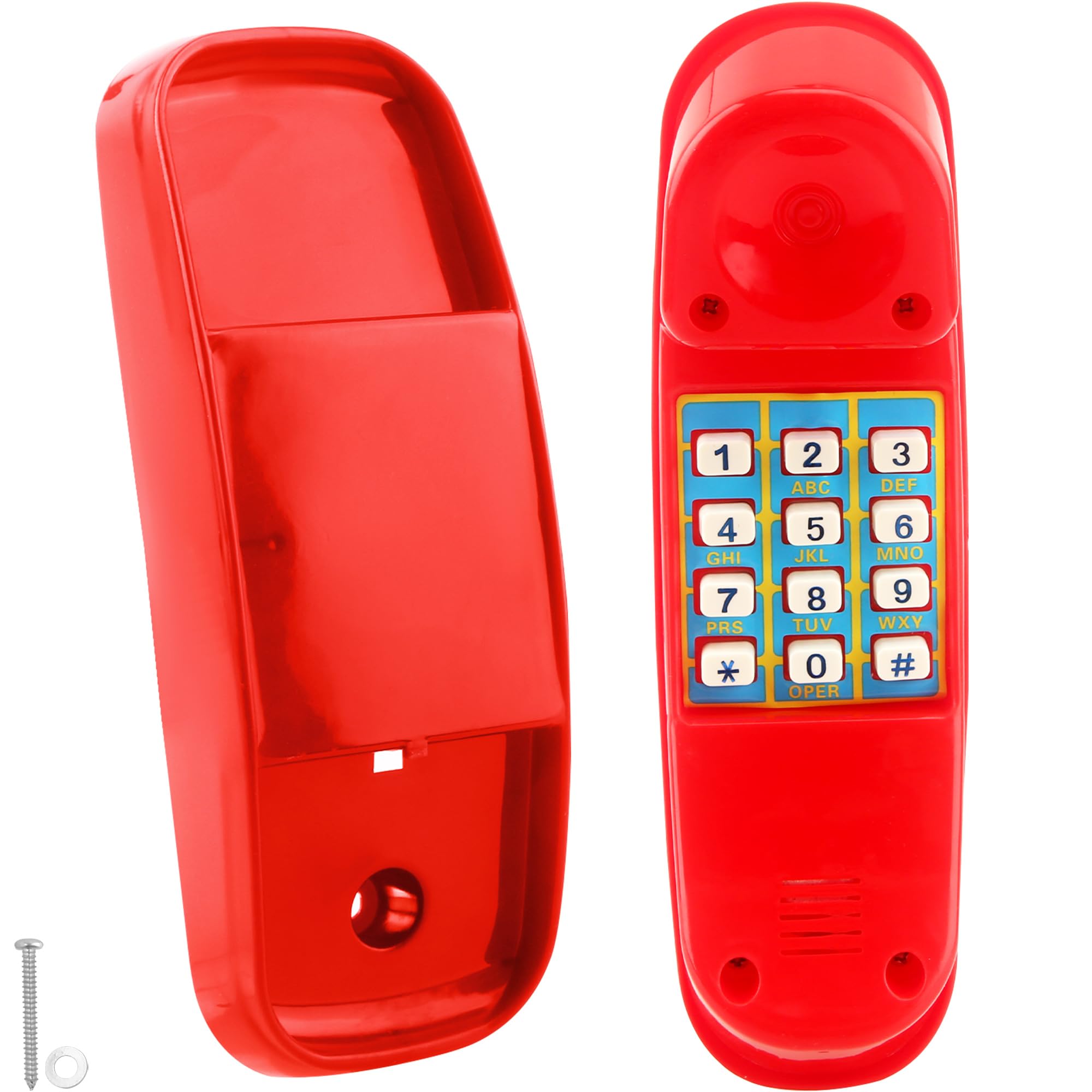 Kids Outdoor Playground Swing Set Pretend Telephone Toy with Numeric Key - Red Play Phone for Treehouse, Jungle Gym & Backyard Play (Perfect for Imaginative Play & Outdoor Adventures)