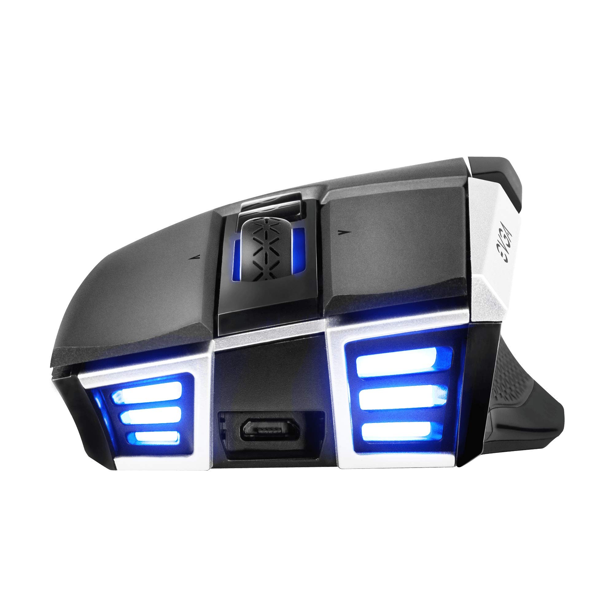 EVGA X20 Wireless Gaming Mouse - 16,000 DPI, 5 Profiles, 10 Buttons, Ergonomic Design, Customizable RGB Lighting (Gray) - Perfect for FPS, MOBA & MMO Games, Office Work & Home Use