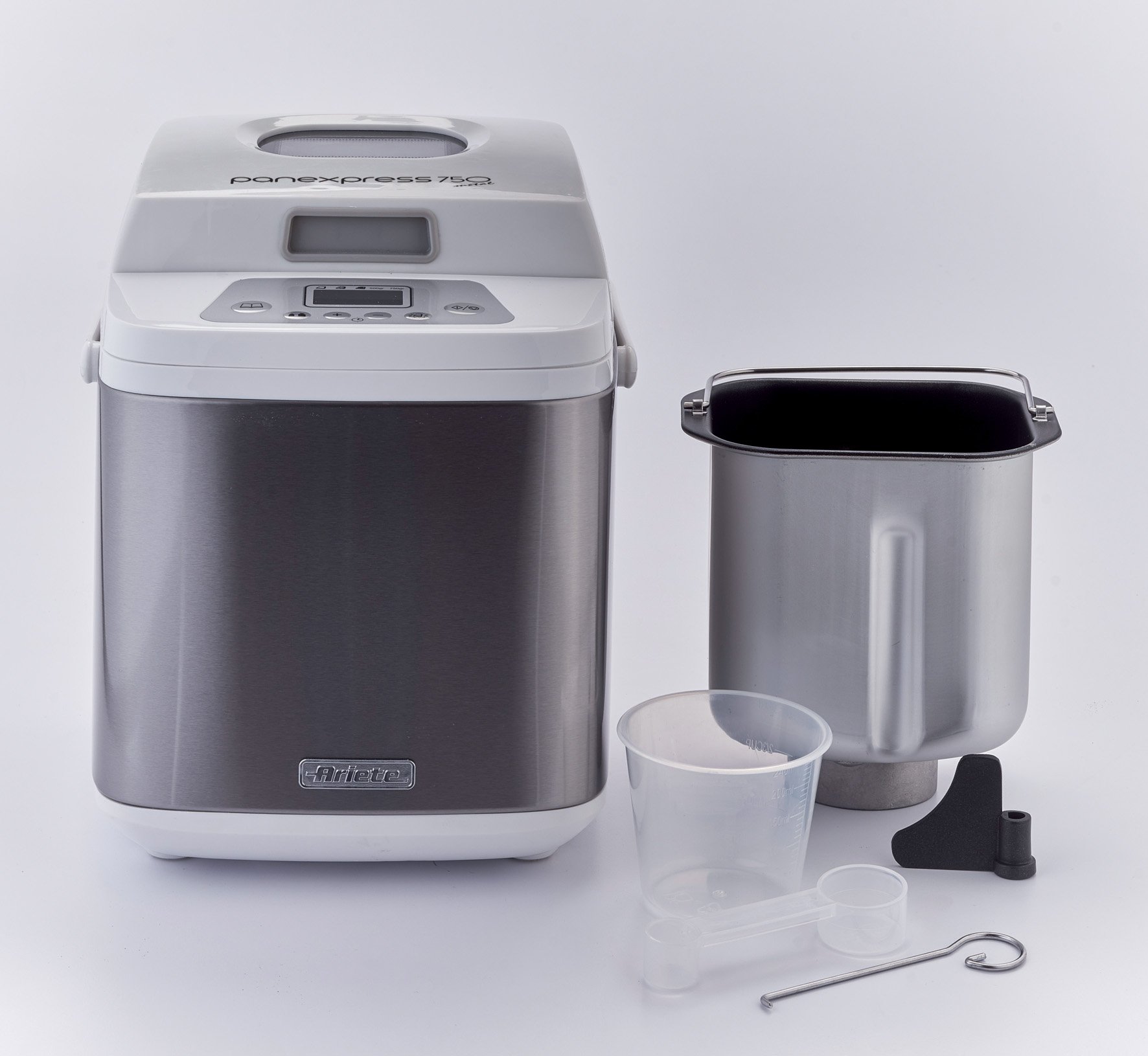 Ariete 132 Panexpress 750 Bread Maker Machine - 500W, LCD Display, 19 Programs, 3 Browning Levels, Silver - Perfect for Home Baking, Fresh Bread & Gluten-Free Recipes