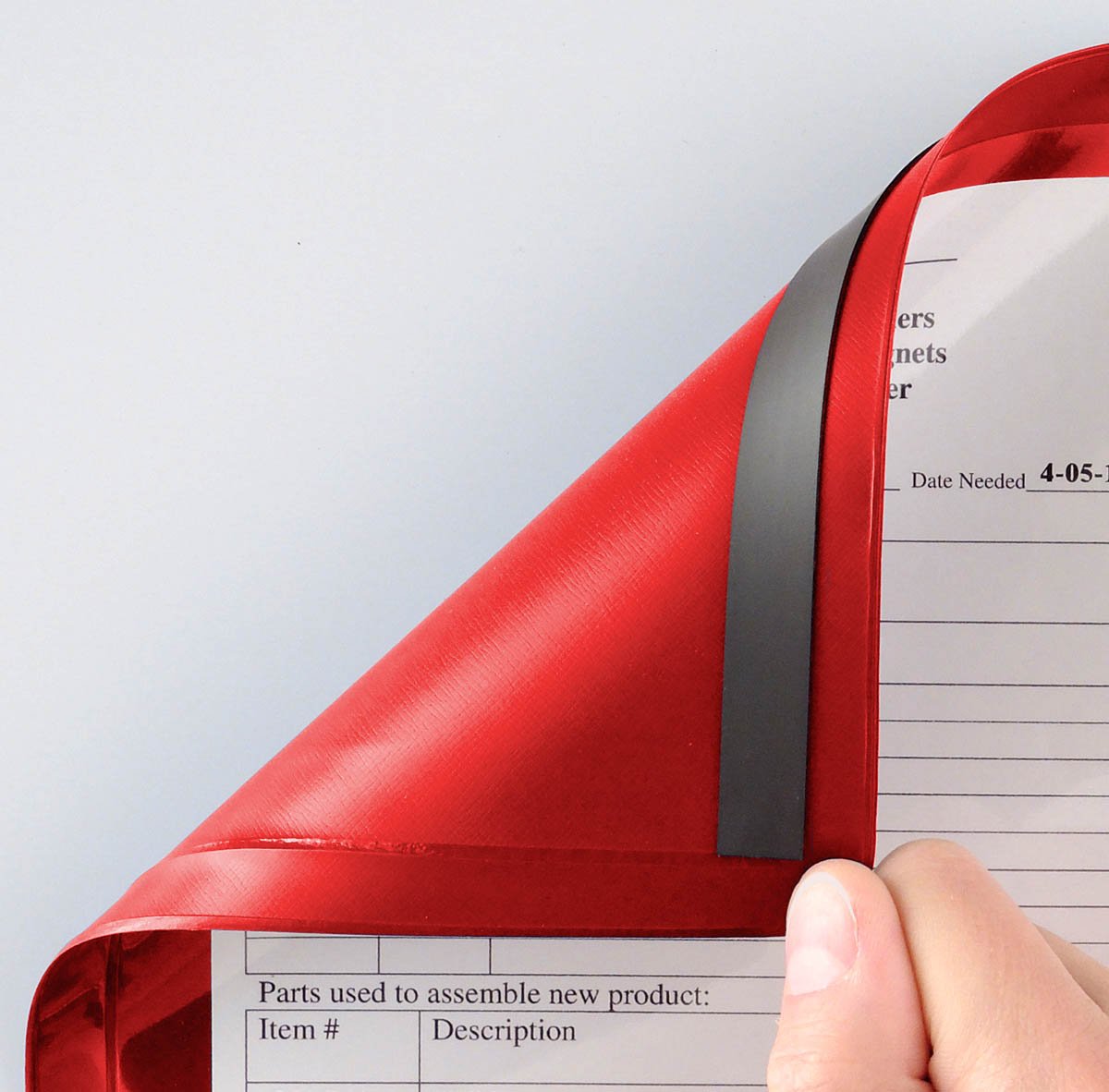 StoreSMART Red Magnetic Document Holder with Window Frame - 50-Pack for 8.5 x 11 Inch Papers - Perfect for Office Filing, School Projects & Home Organization