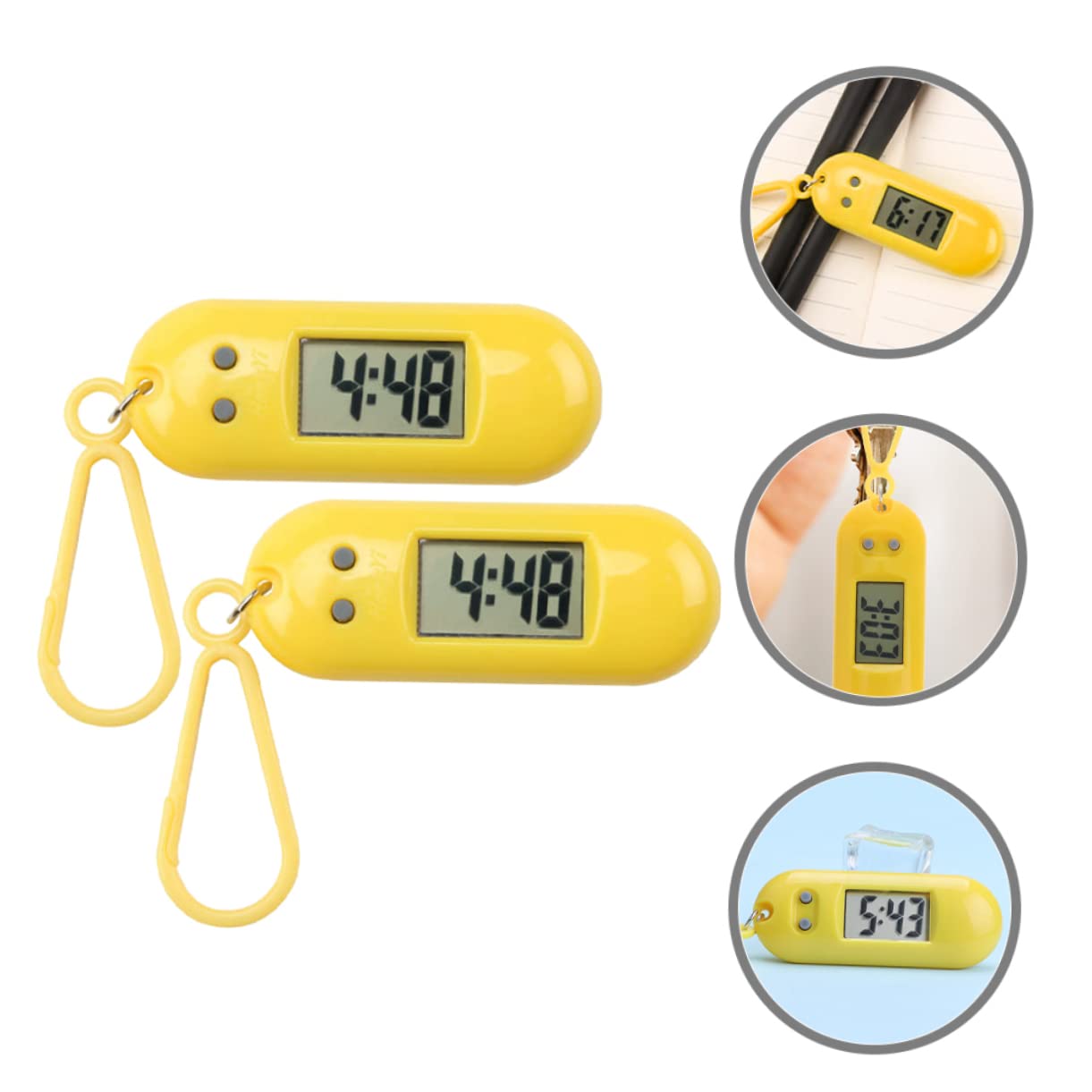 Kisangel 2-Pack Student Digital Keychain Watch - Portable Plastic Key Fob Watch for Kids, Teens & School Use - Perfect for Backpacks, Lunchboxes & School Supplies Organization