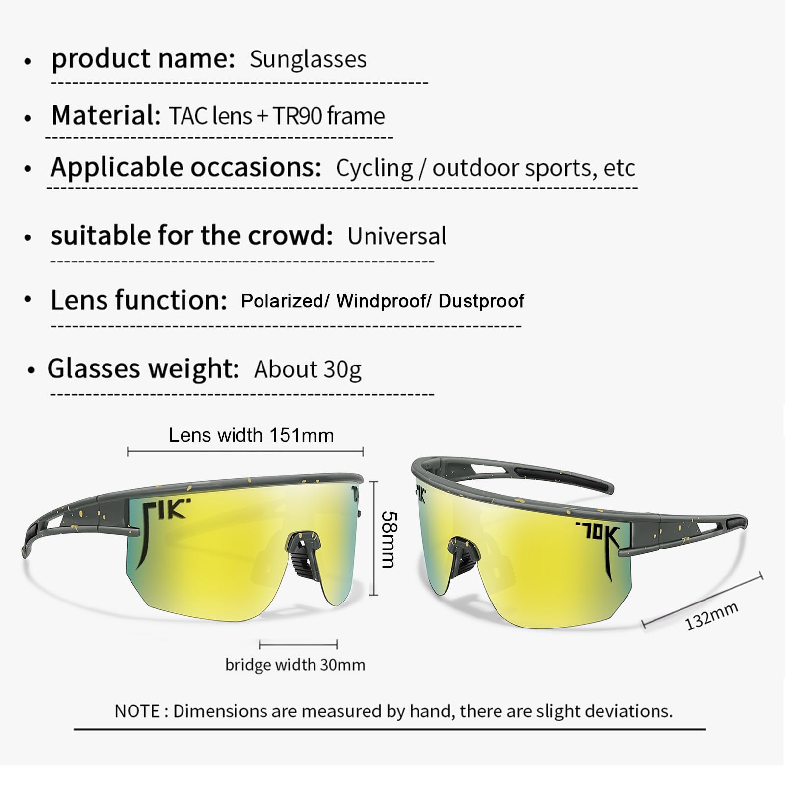 UV400 Polarized Sports Sunglasses for Men & Women - Lightweight Running, Cycling & Baseball Sunglasses - Perfect Outdoor Gifts for Youth & Adults - Ideal for Running, Cycling, Hiking & Beach Activities