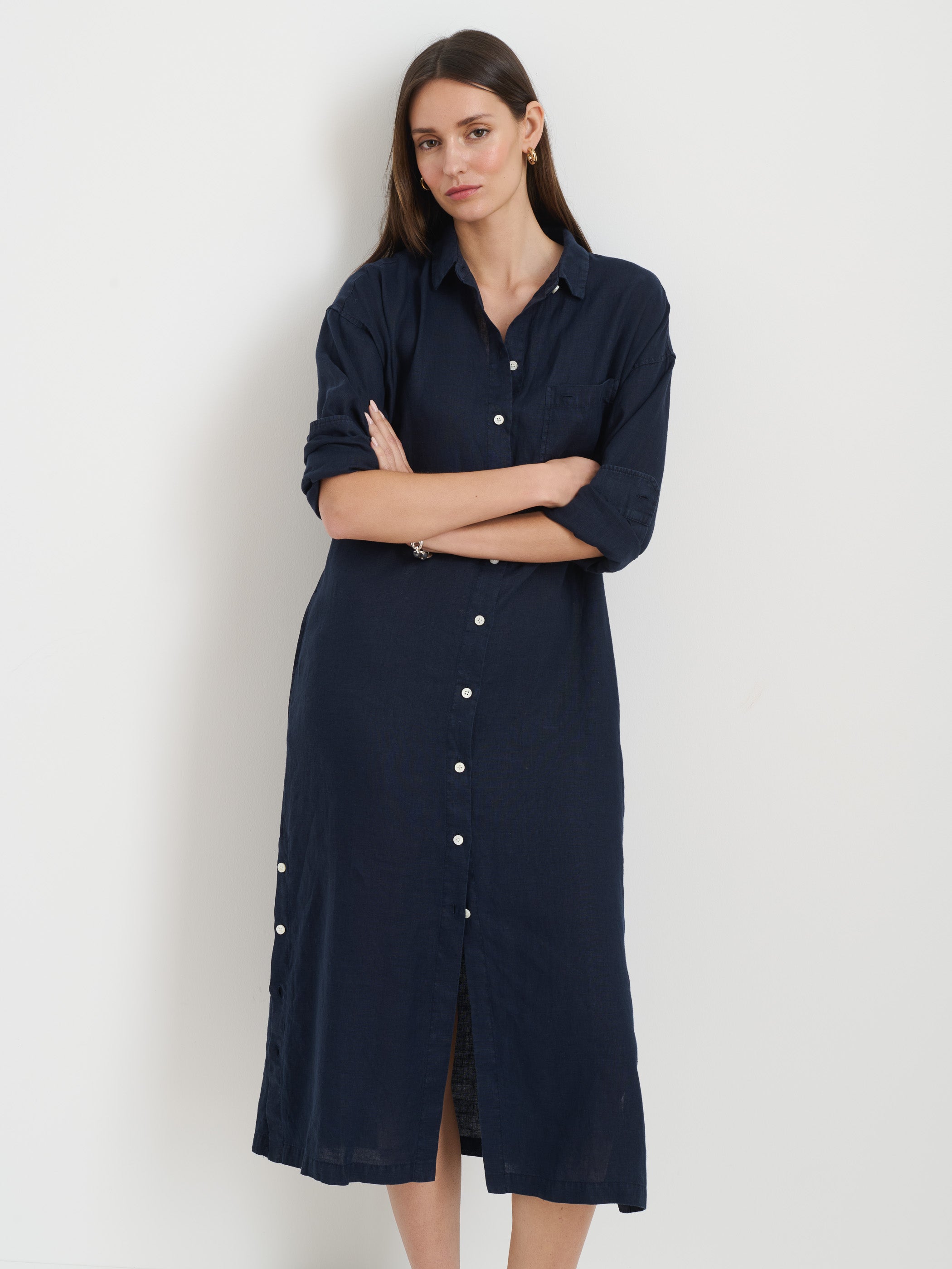 Kerry Linen Shirtdress for Women - Comfortable & Stylish Casual Summer Dress for Office, Brunch & Weekend Outings