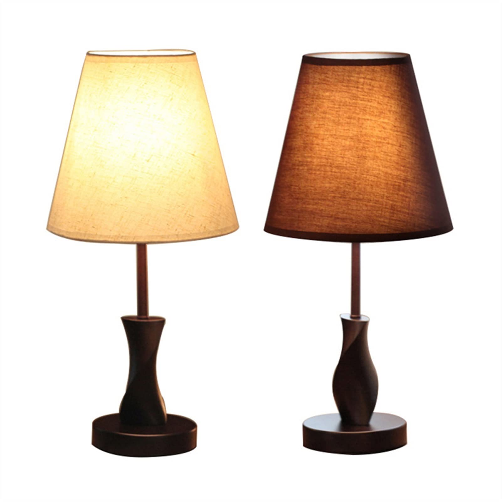 Nordic Wood Table Lamp - Modern Bedside Lamp for Bedroom, Living Room, Home Study & Hotel Decor | Brown Lampshade | Perfect for Reading, Nightstand Lighting & Cozy Ambience