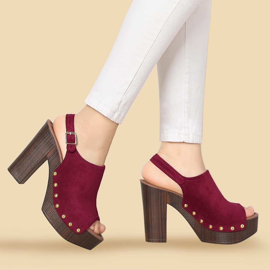 Allegra K Women's Open Toe Slingback Platform Sandals with Chunky Heels - Comfortable Summer Dress Shoes for Weddings, Parties & Office Wear