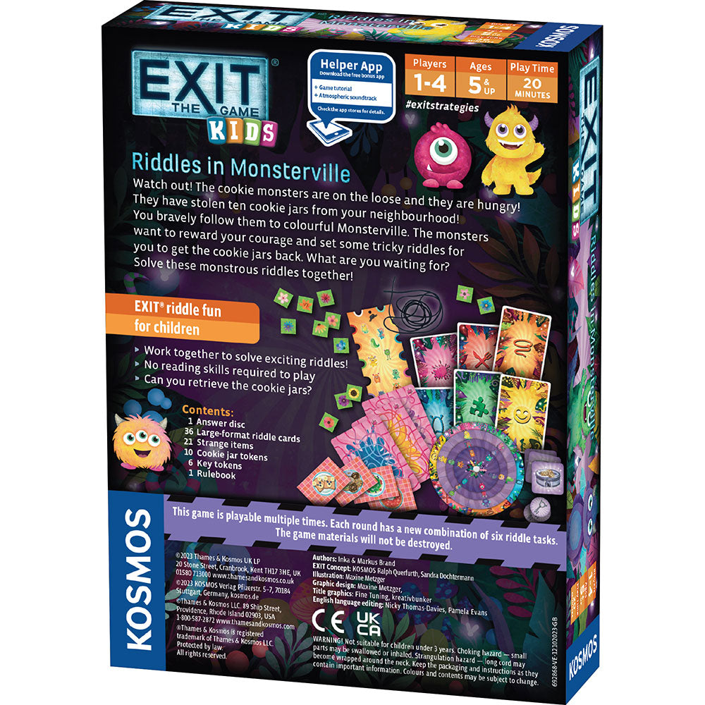 EXIT: The Game – Kids Edition | Fun Riddles & Puzzles in Monsterville | Family Board Game for Ages 8+ | Perfect for Game Nights & Birthday Parties