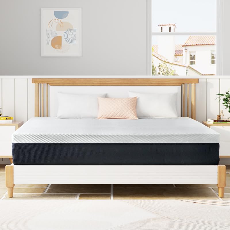 14 Inch King Size Gel Memory Foam Mattress for Pressure Relief & Pain Relief - Cooling & Supportive for Back, Side & Stomach Sleepers - Perfect for Bedroom, Guest Room & RV