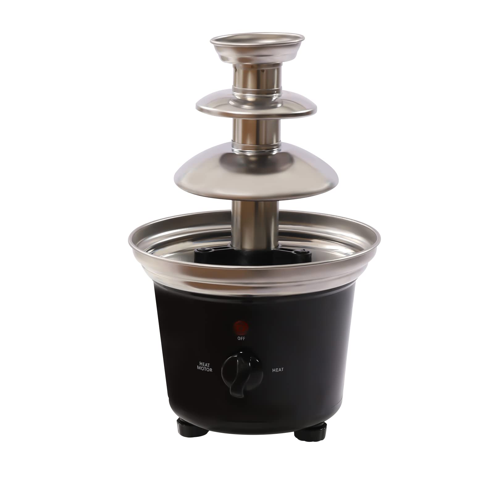 1lb Chocolate Fountain Machine - 3-Tier Stainless Steel Fondue Fountain with Fruit Plate & 40W Heater for Christmas, Birthday Parties, Weddings & Events (120V) - Perfect for Dessert Buffets, Catering & Home Entertaining