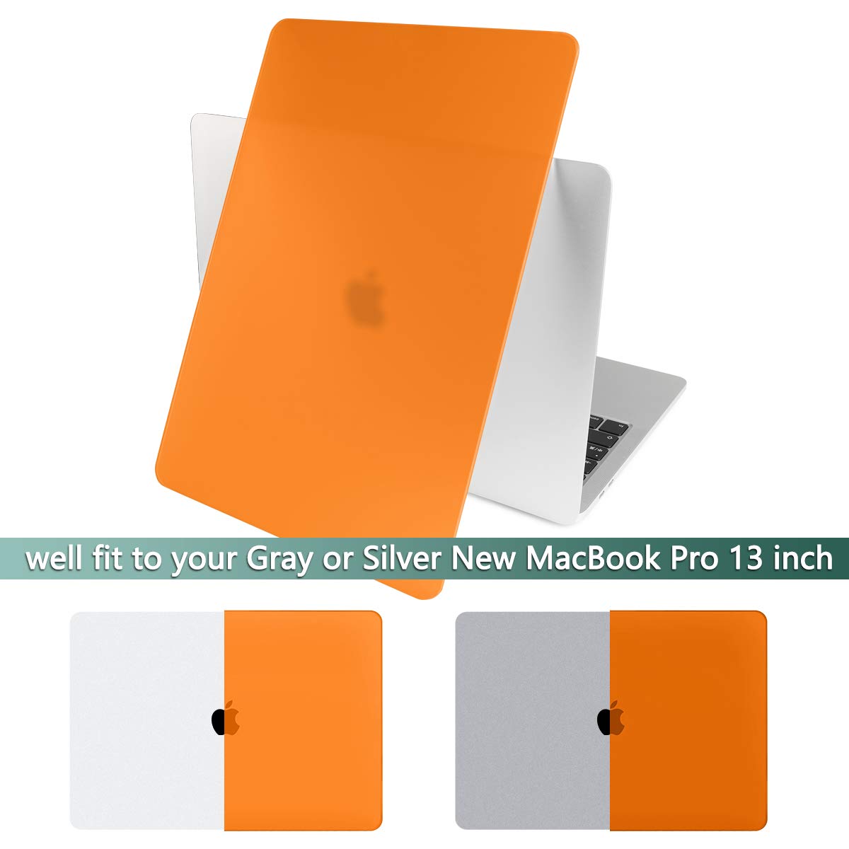 Batianda Shockproof Hard Case for MacBook Pro 13 Inch (2020-2021) - Protective Shell Cover with Keyboard Cover & Screen Protector for M1 A2338/A2289/A2251 Models | Matte Orange Finish | Perfect for Work, Travel & School Use
