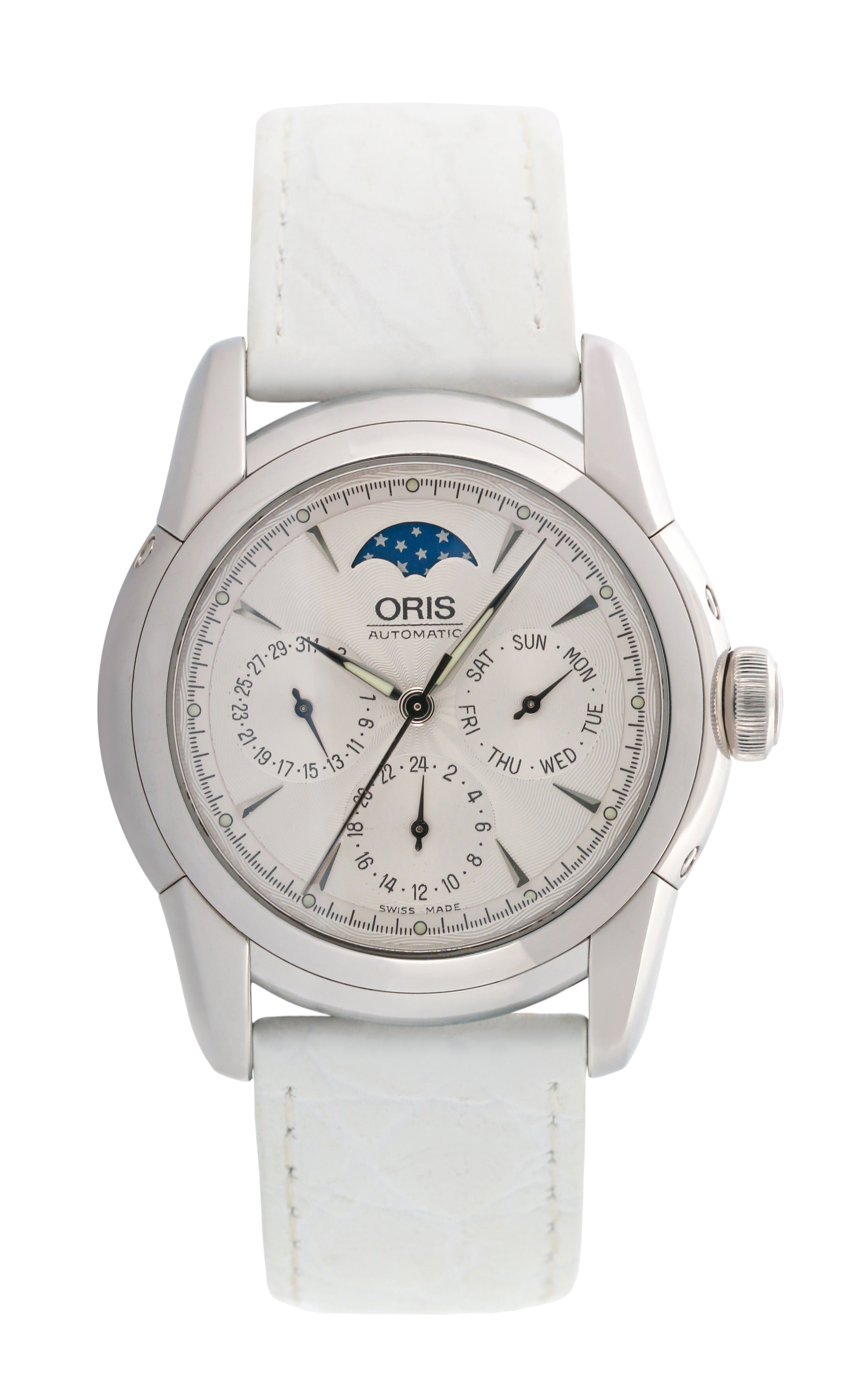 ORIS Moonphase Complication Watch #7554 - Luxury Swiss Automatic Timepiece for Men, Moon Phase Calendar & Date Display - Perfect for Formal Events, Business Meetings & Collectors