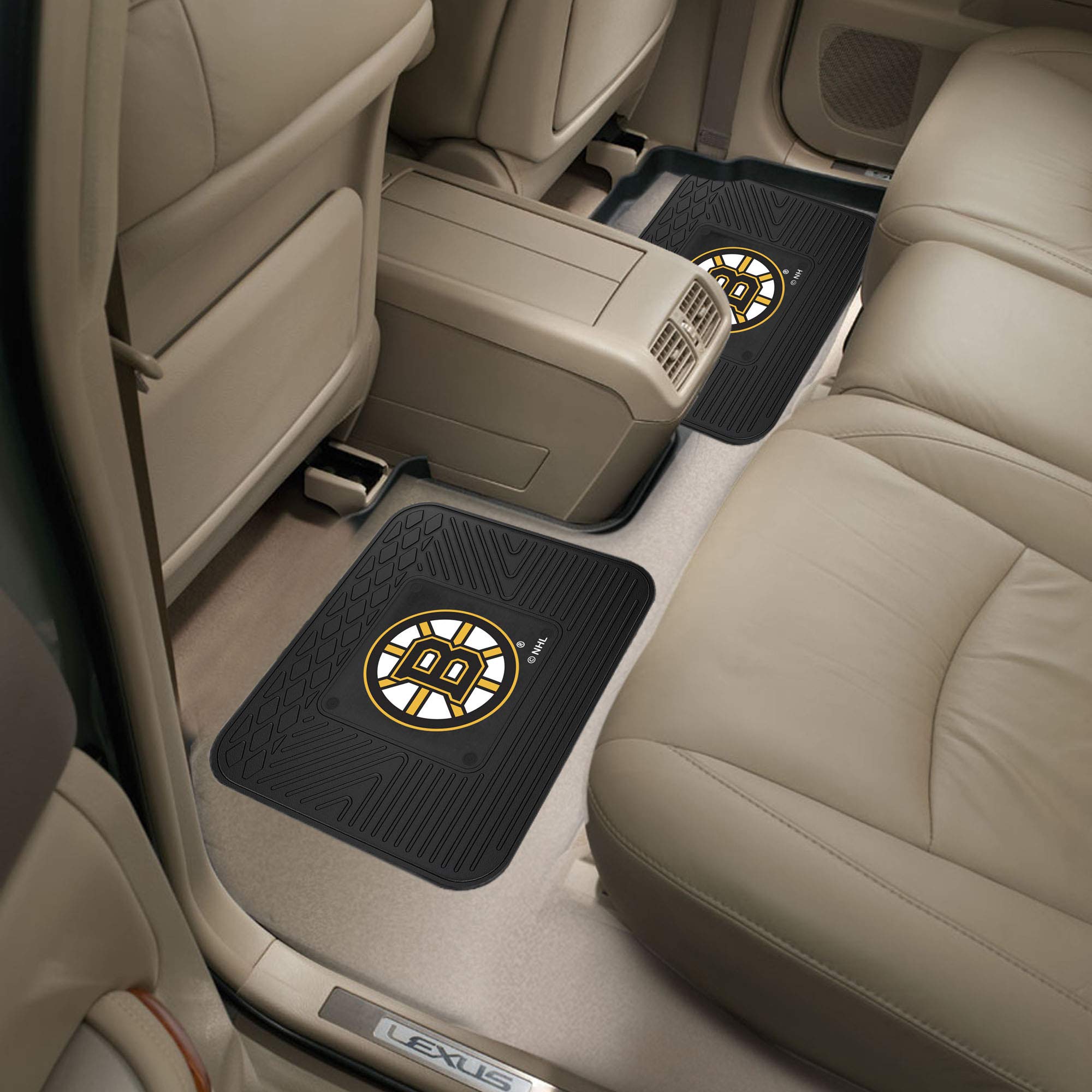 Boston Bruins NHL Car Mats - 2-Piece Set for Front or Back Seat - Waterproof Custom Floor Mats for Hockey Fans - Perfect for Game Day & Road Trips