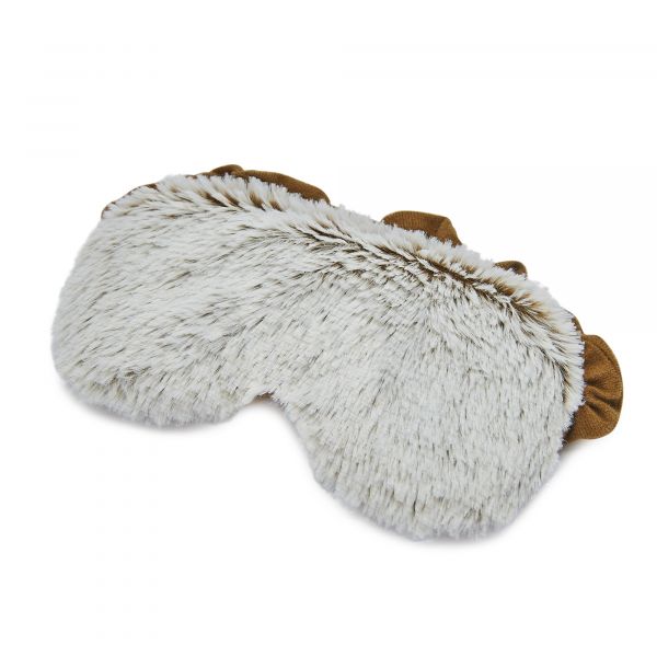 Luxury Heated Marshmallow Beige Eye Mask for Sleep & Relaxation - Soft & Warm Eye Cover for Stress Relief, Travel & Spa Use