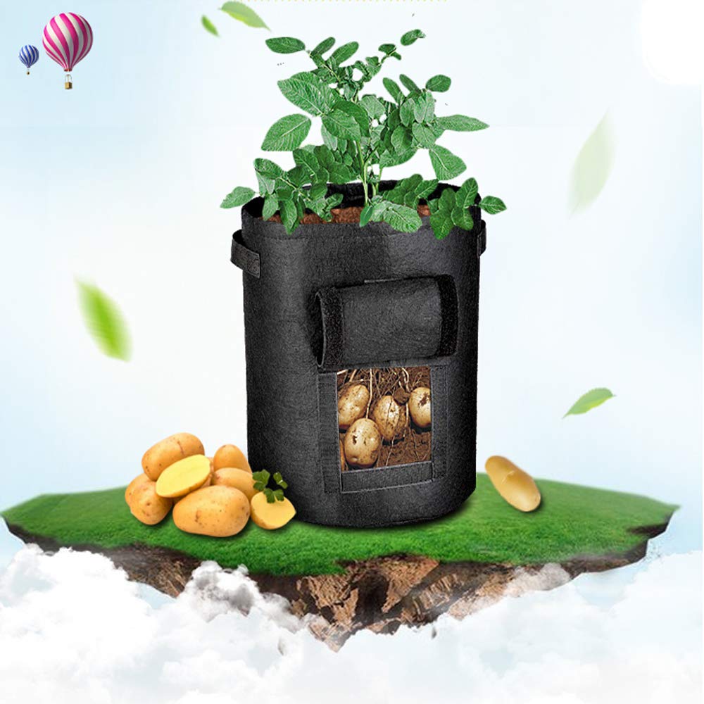 7 Gallon Potato Planter Bags with Handles - 2 Pack Breathable Grow Bags for Vegetables, Potatoes, Carrots & Onions | Ideal for Home Gardening, Balcony Planting & Organic Farming