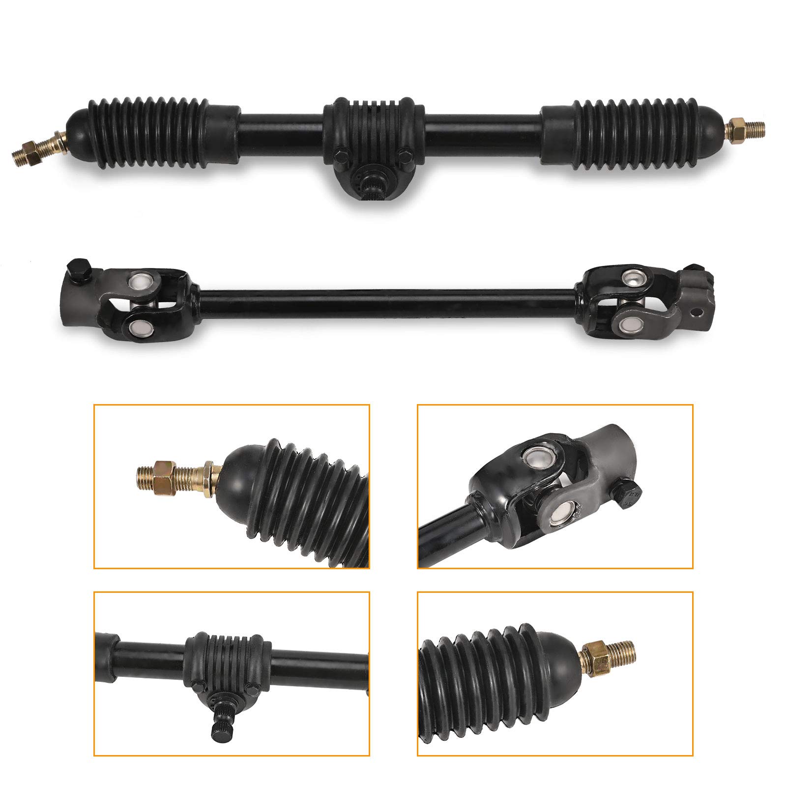 Adjustable Steering Wheel Assembly Kit with Tie Rod & Rack - Compatible with Go Kart, ATV, UTV 110cc 125cc 140cc 150cc - Perfect for Off-Road Racing & DIY Vehicle Upgrades