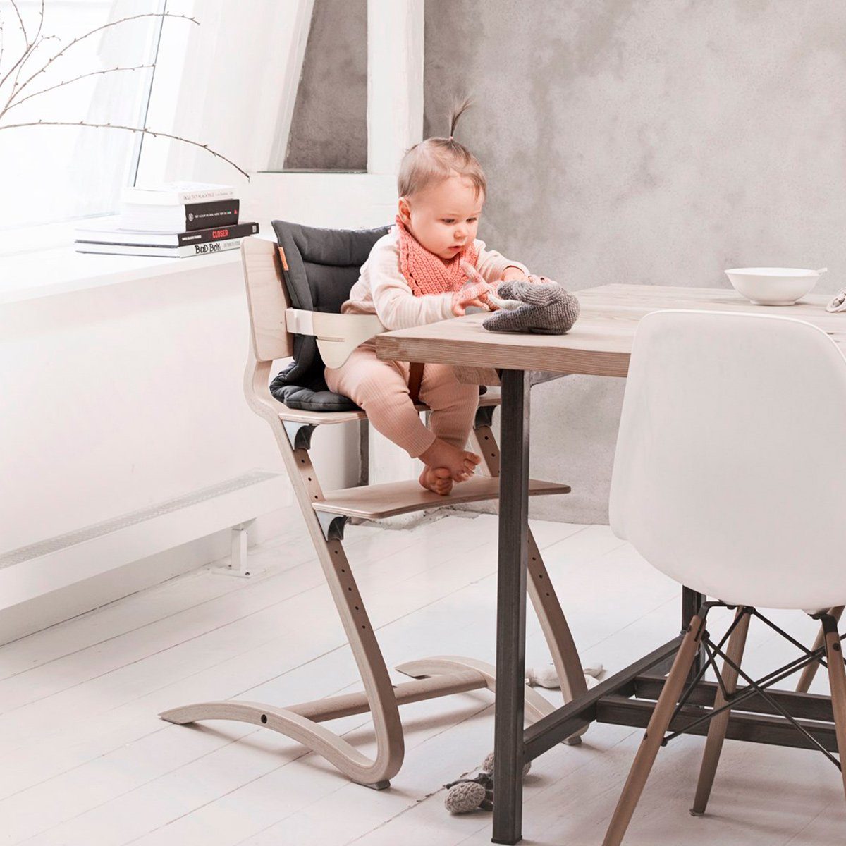 LEANDER Organic High Chair Cushion - Soft, Non-Toxic Baby Booster Seat Pad for Dining & Feeding - Perfect for Home, Restaurant & Daycare Use