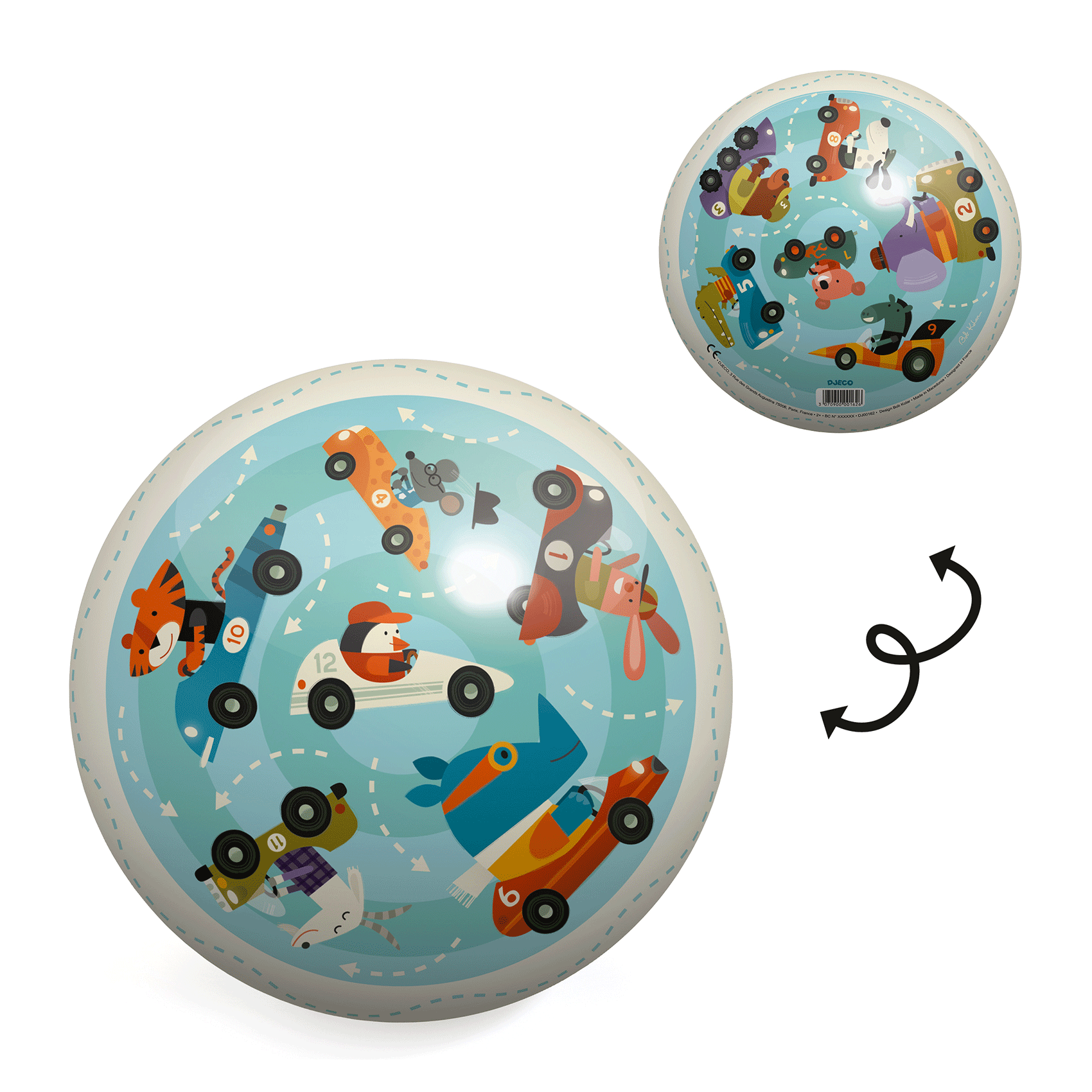 Djeco 22cm Traffic Ball - Fun and Educational Toy for Kids - Perfect for Indoor Play, Outdoor Games, and Motor Skills Development