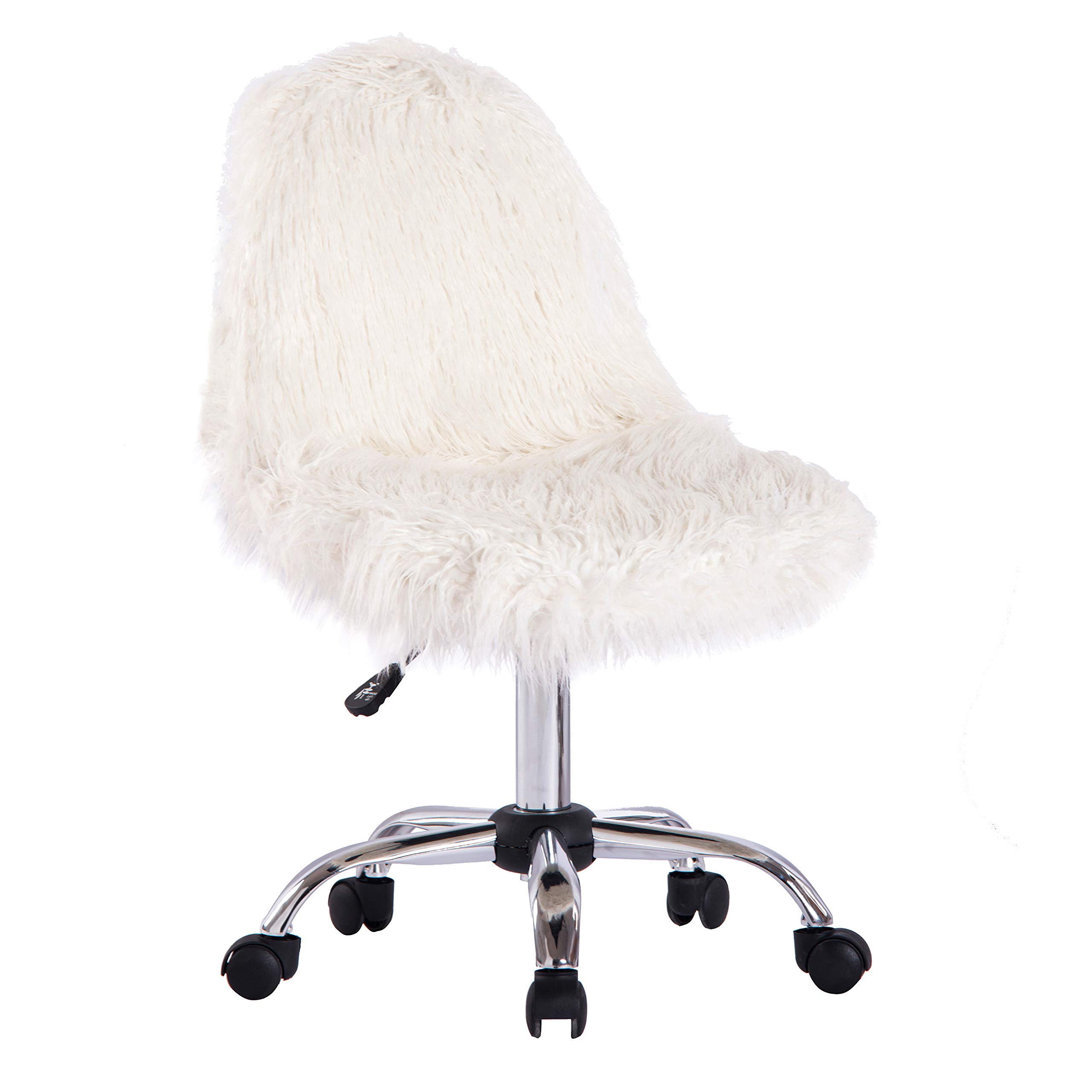 Luxury Faux Fur Office Chair - 360° Swivel & Adjustable Height for Home & Workspace