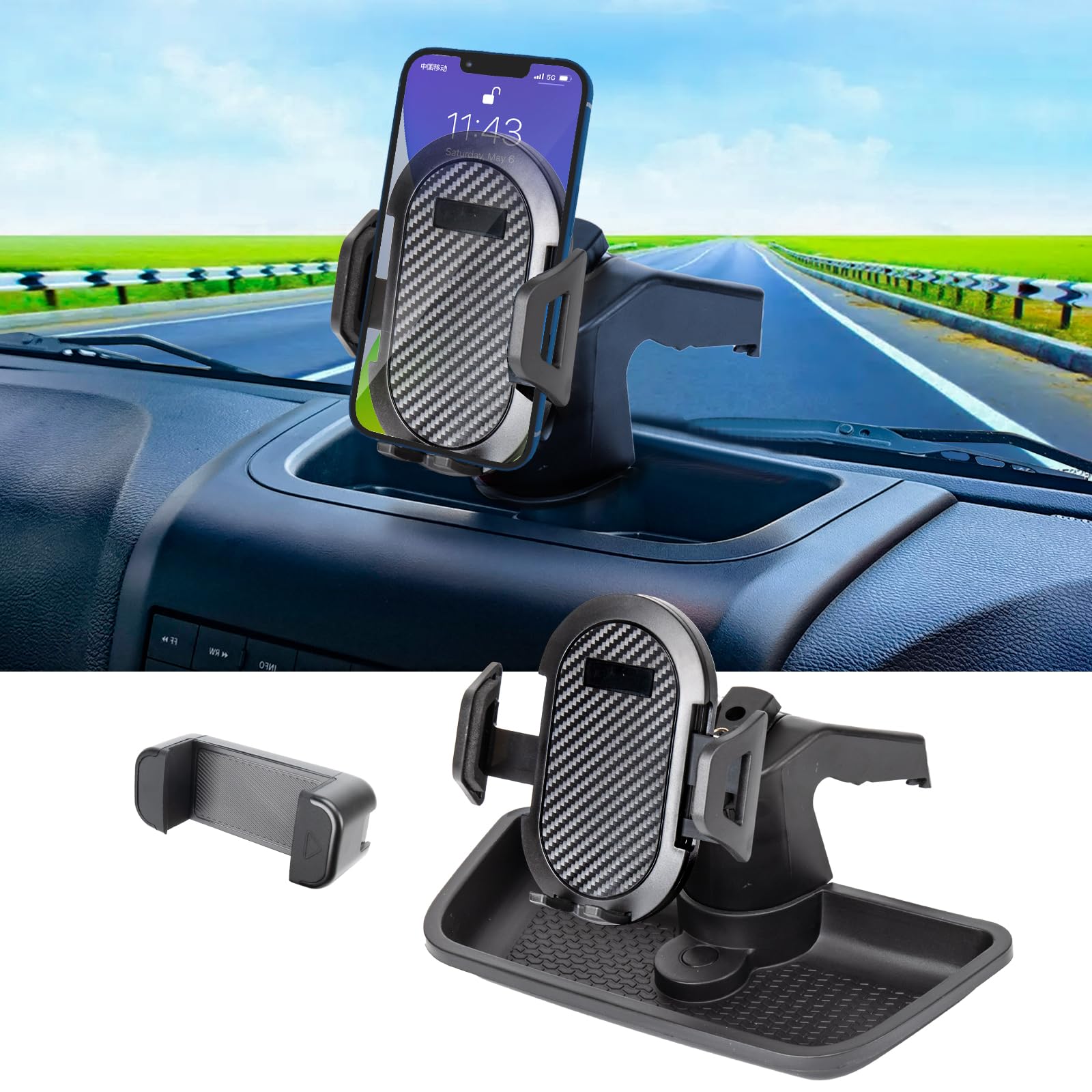 Jeep Wrangler JK JKU (2011-2018) Phone Mount Holder with Storage Box - Universal Dash Multi-Mount Kit for iPhone & Android - Perfect for Off-Roading & Daily Commuting