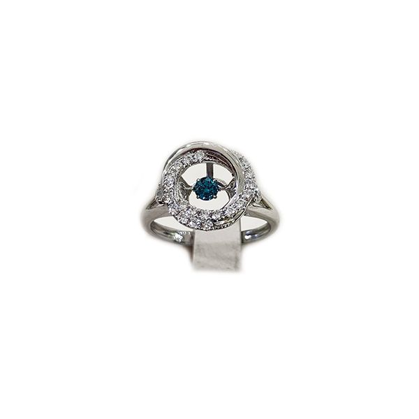 14K White Gold Blue Diamond Ring for Women - Elegant Solitaire Engagement & Wedding Band - Perfect for Proposals, Anniversaries, and Special Occasions