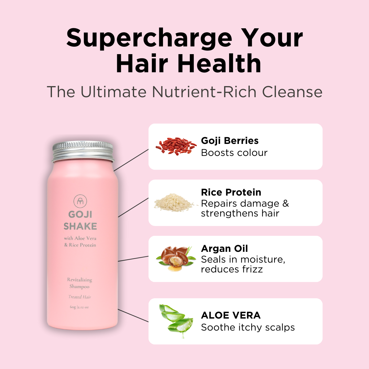 Goji Shake Shampoo Concentrate for Color-Treated Hair | Sulfate-Free Hair Treatment | Revitalizes & Protects Dyed Hair | Perfect for Post-Color Care & Daily Hydration