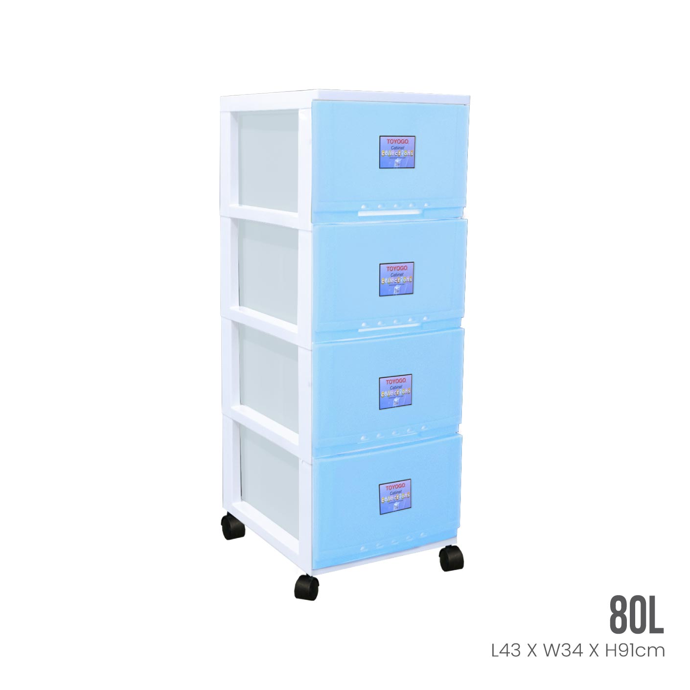 4-Tier Classic Rolling Storage Cabinet with Wheels (607 4) - Perfect for Home, Office, Kitchen & Garage Organization