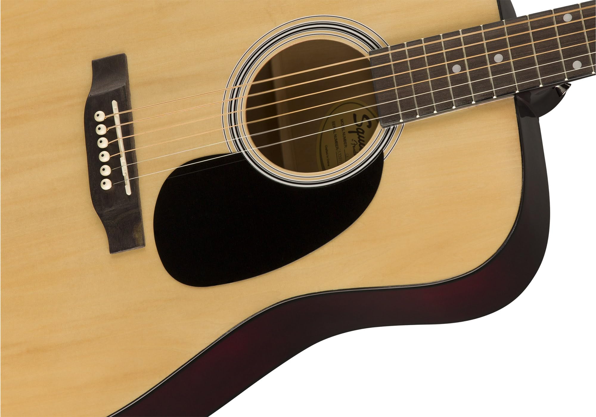 Fender Dreadnought Acoustic Guitar Bundle - Natural Finish with Gig Bag, Strap, Strings, Picks & Online Lessons | Perfect for Beginners, Campfire Singalongs & Home Recording Studios