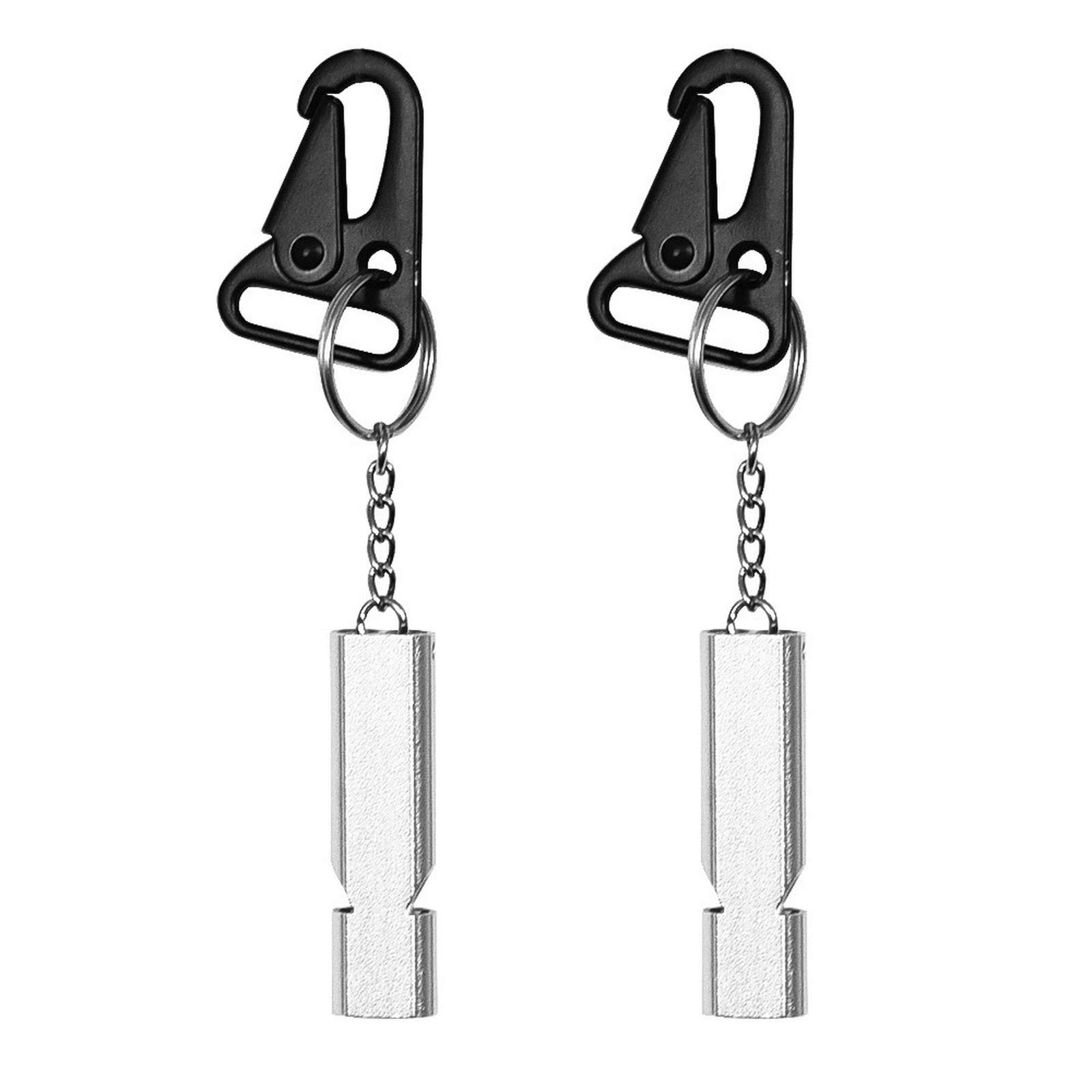 6pcs Survival Whistles with Carabiners for Camping, Hiking & Rescue