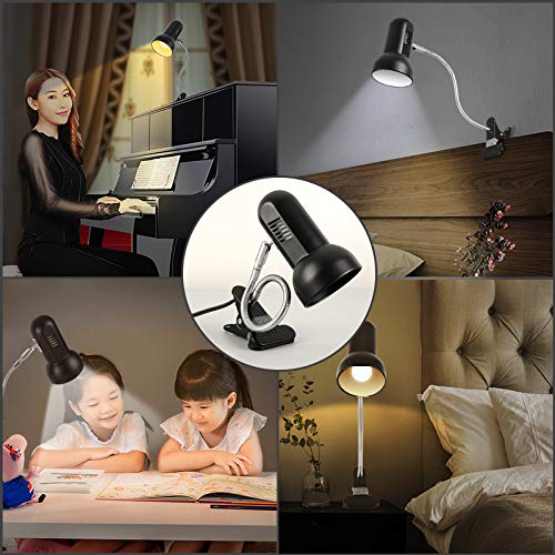 Flexible Clip-on Desk Lamp - 360° Adjustable for Home & Office Use