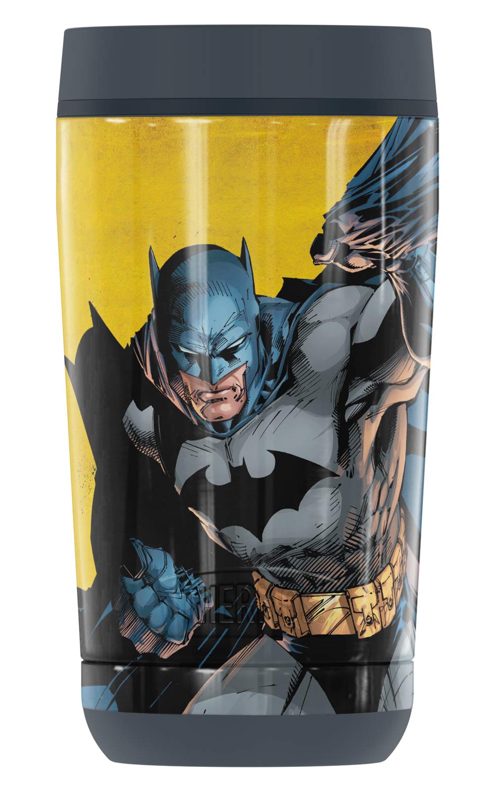 Batman Character Thermos Stainless Steel Travel Tumbler 12oz - Vacuum Insulated Double Wall Water Bottle for Hot & Cold Drinks | Perfect for Office, Gym, Hiking & Outdoor Activities