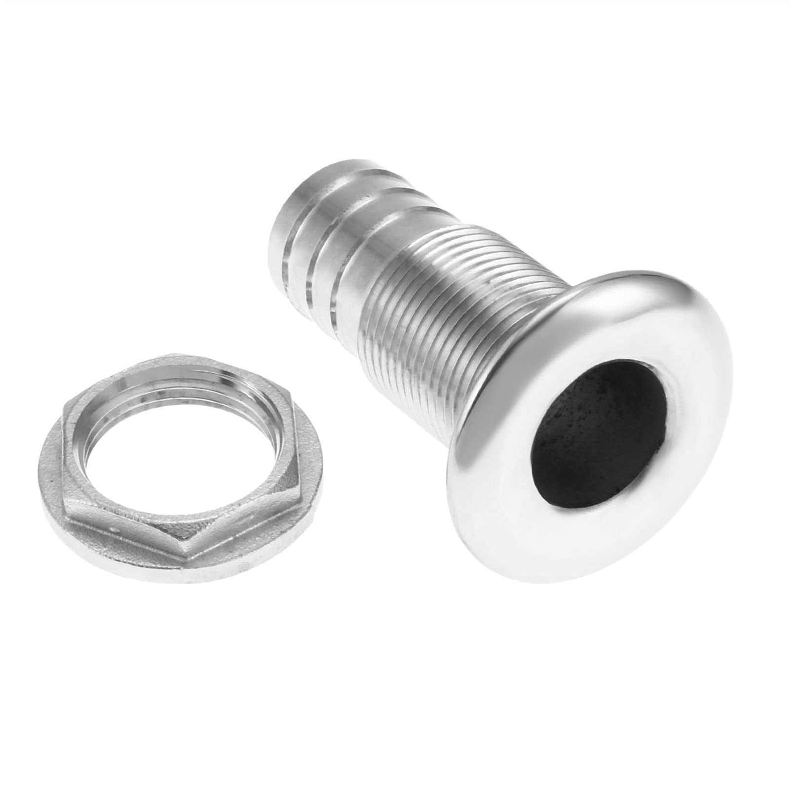 **2Pcs 1-Inch Stainless Steel Marine Hose Barb Fitting - Corrosion-Resistant Thru-Hull Connector for Kayak, Canoe & Boat Drainage - Perfect for Kayak Fishing & Marine Outlet Installations**
