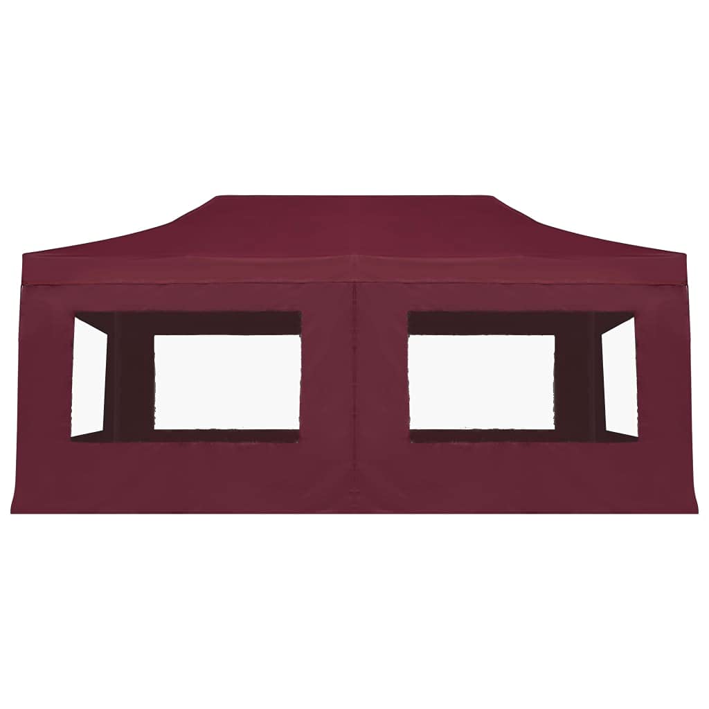 Professional 20x10ft Folding Party Tent with Walls - Aluminum Frame, Wine Red, Waterproof & UV Resistant - Outdoor Commercial Instant Gazebo for Events, Weddings, Beach Canopy, Camping & Backyard Parties