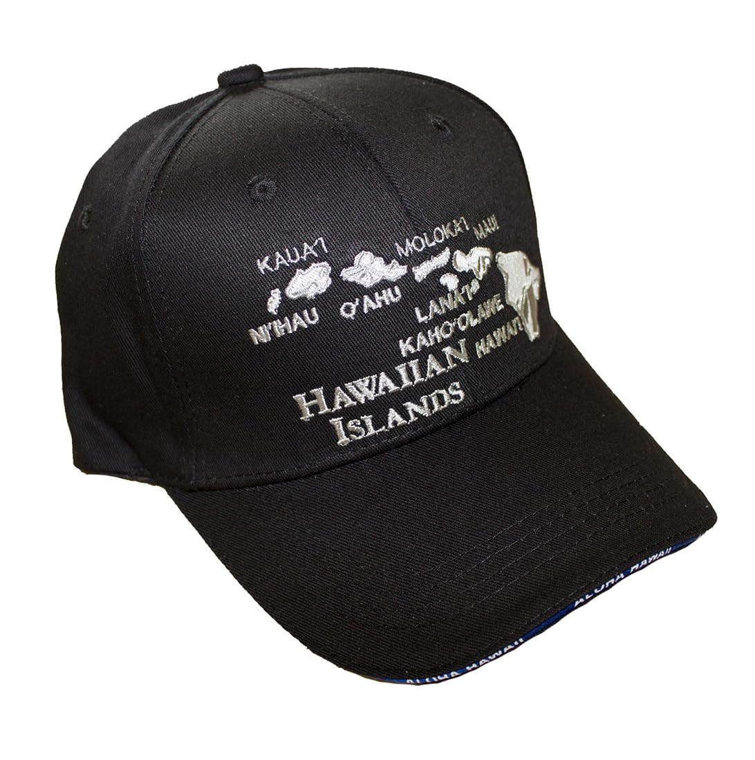 Hawaiian Islands Cap Hats - Breathable Adjustable Baseball Caps with Hawaii Island Chain Design for Men & Women | Perfect for Beach Vacation, Surfing & Outdoor Activities