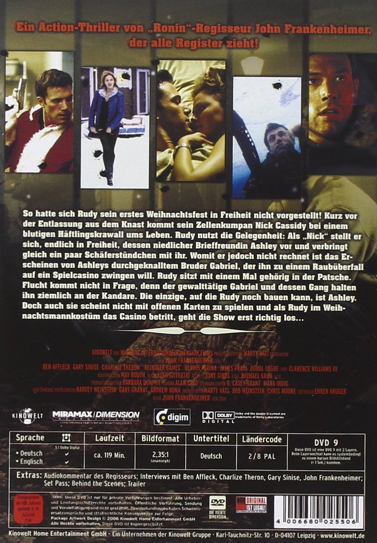 Reindeer Games [Director's Cut] - Action Thriller Movie DVD - Perfect for Holiday Movie Nights & Christmas Entertainment