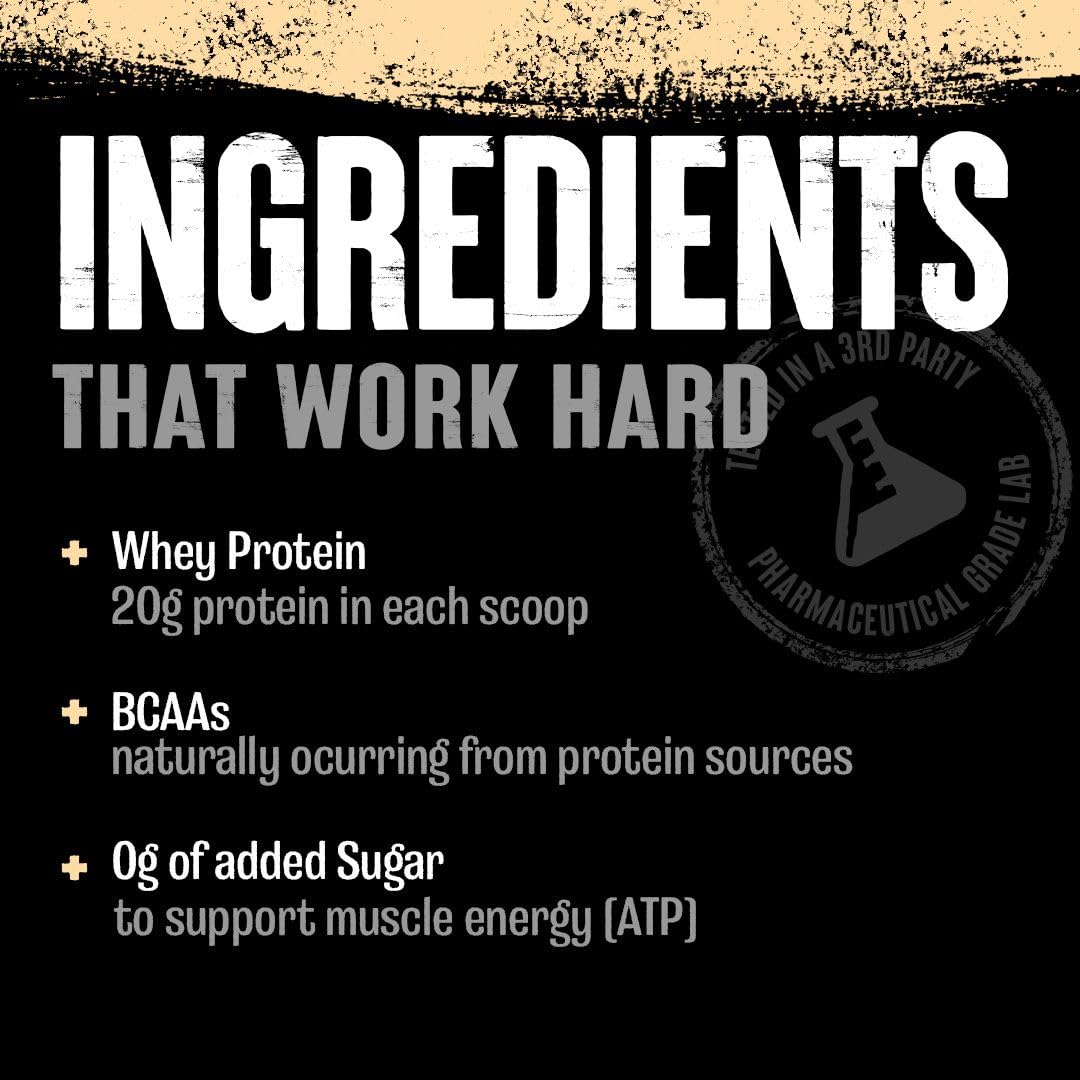 100% Whey Protein Powder for Men & Women - Premium Whey Blend with BCAA for Pre & Post Workout Recovery, Muscle Growth - Low Sugar Meal Replacement Shake - Vanilla Flavor, 4lb (Great for Gym, Weight Loss & Healthy Lifestyle)