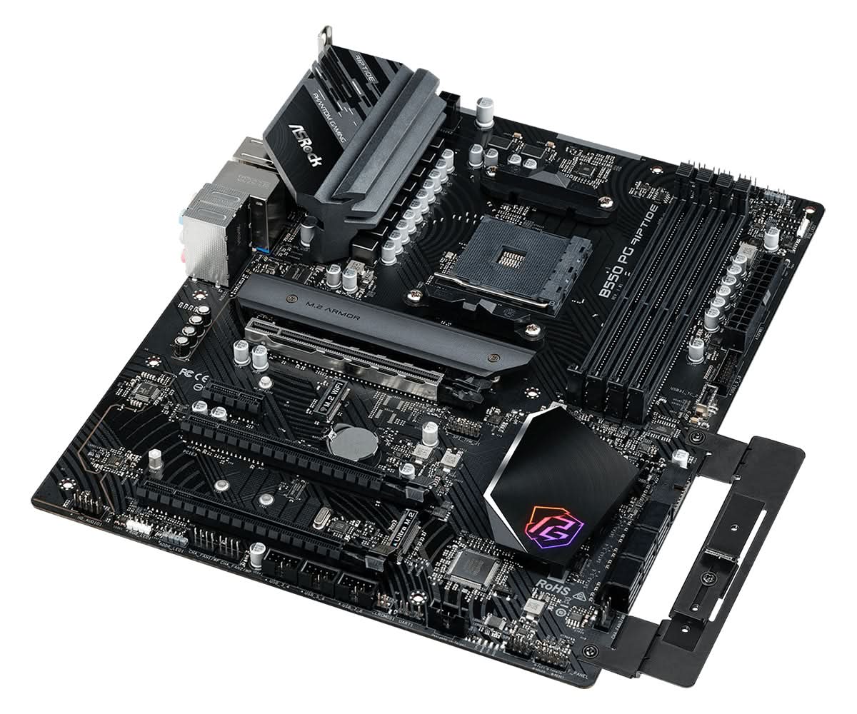 ASRock B550 PG Riptide ATX Motherboard for AMD Ryzen (AM4 Socket) | DDR4 Support | Gaming & Workstation PC Build | Perfect for Streaming, Content Creation & High-Performance Computing