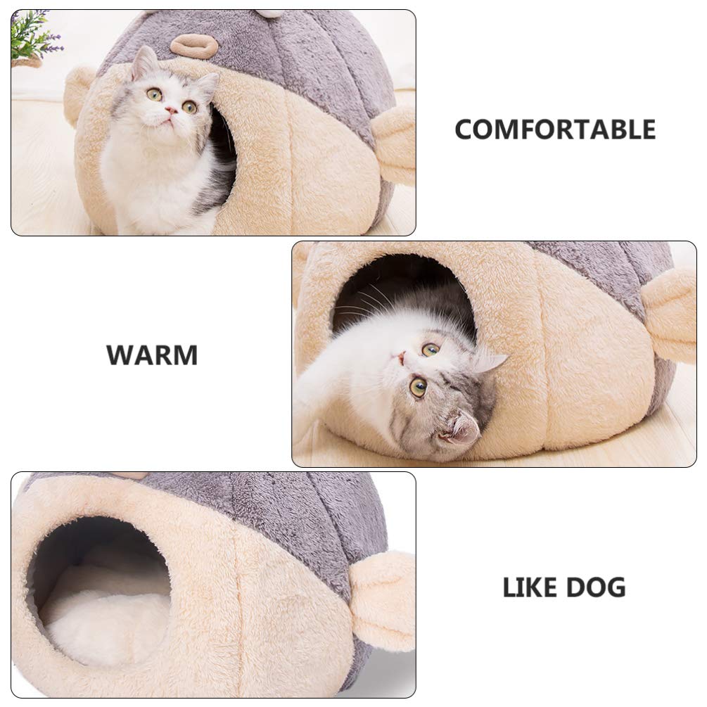 Balacoo Heated Pet Bed for Cats & Dogs - Cozy Cave Bed with PP Cotton, Warm Cat Litter Kitten Bed & Puppy Sleeping House - Perfect Indoor Cat Hut, Dog House Bed & Hamster Nest for Winter Comfort