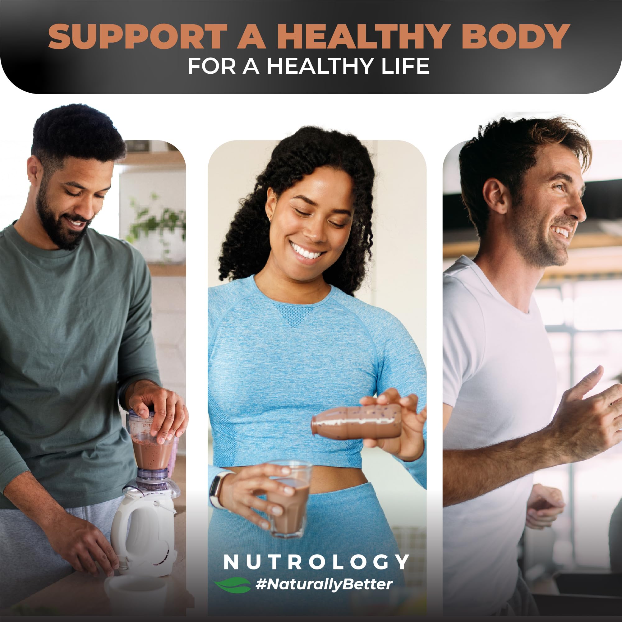 Nutrology TRIPACT Vegan Protein Powder - Organic Plant Based Protein Shake with Pea, Rice & Pumpkin, Non-GMO, BCAAs & Glutamine, Chocolate Peanut Butter Flavor, 20 Servings | Vegan Meal Replacement for Post-Workout Recovery, Weight Management & Healthy Lifestyle